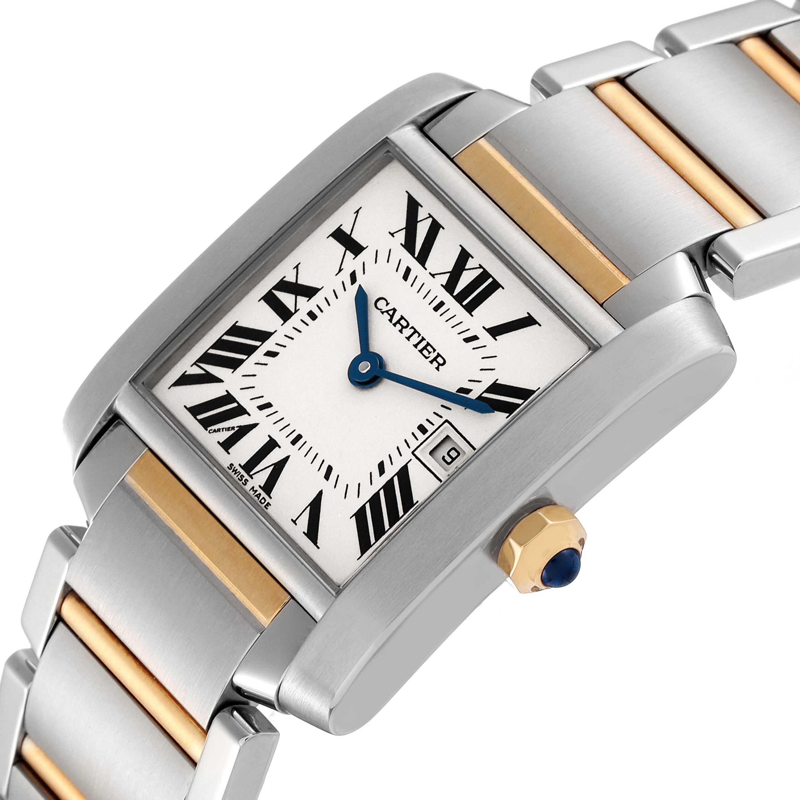 Cartier Tank Francaise Midsize Steel Yellow Gold Ladies Watch W51012Q4 Box Papers