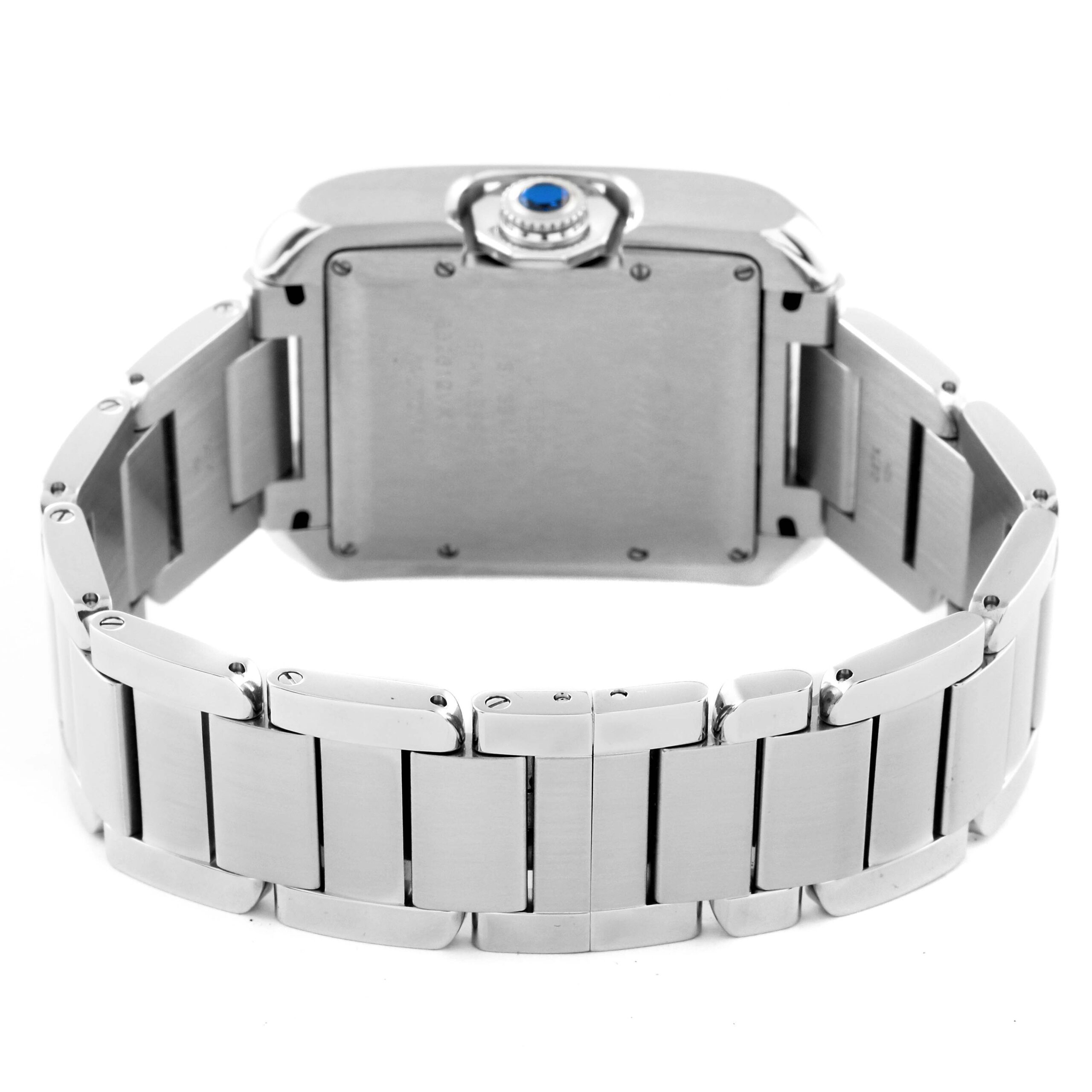 Cartier Tank Anglaise Large Steel Automatic Mens Watch W5310009 Box Papers