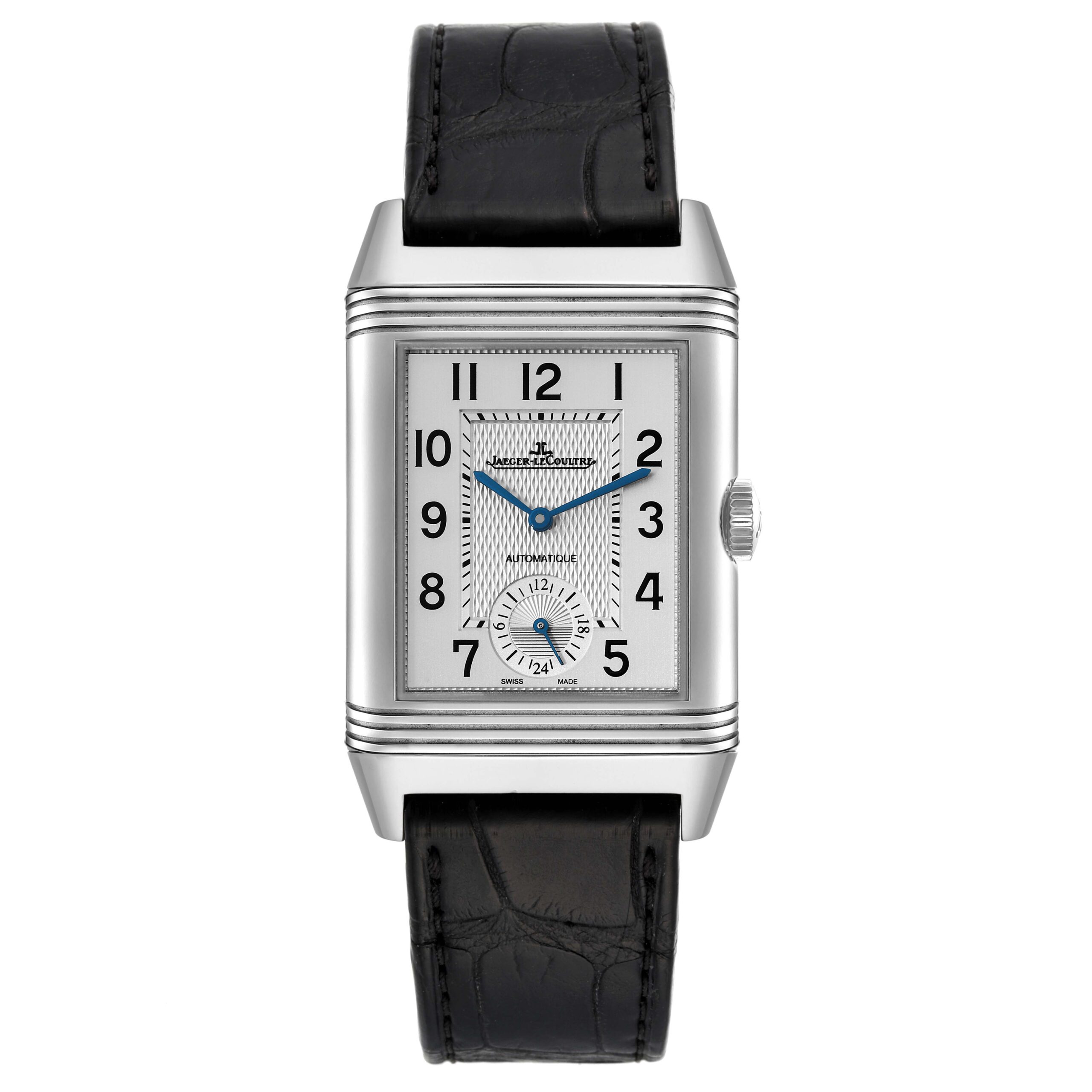 Jaeger LeCoultre Reverso Duo Day Night Steel Watch 215.8.S9 Q3838420 Box Papers