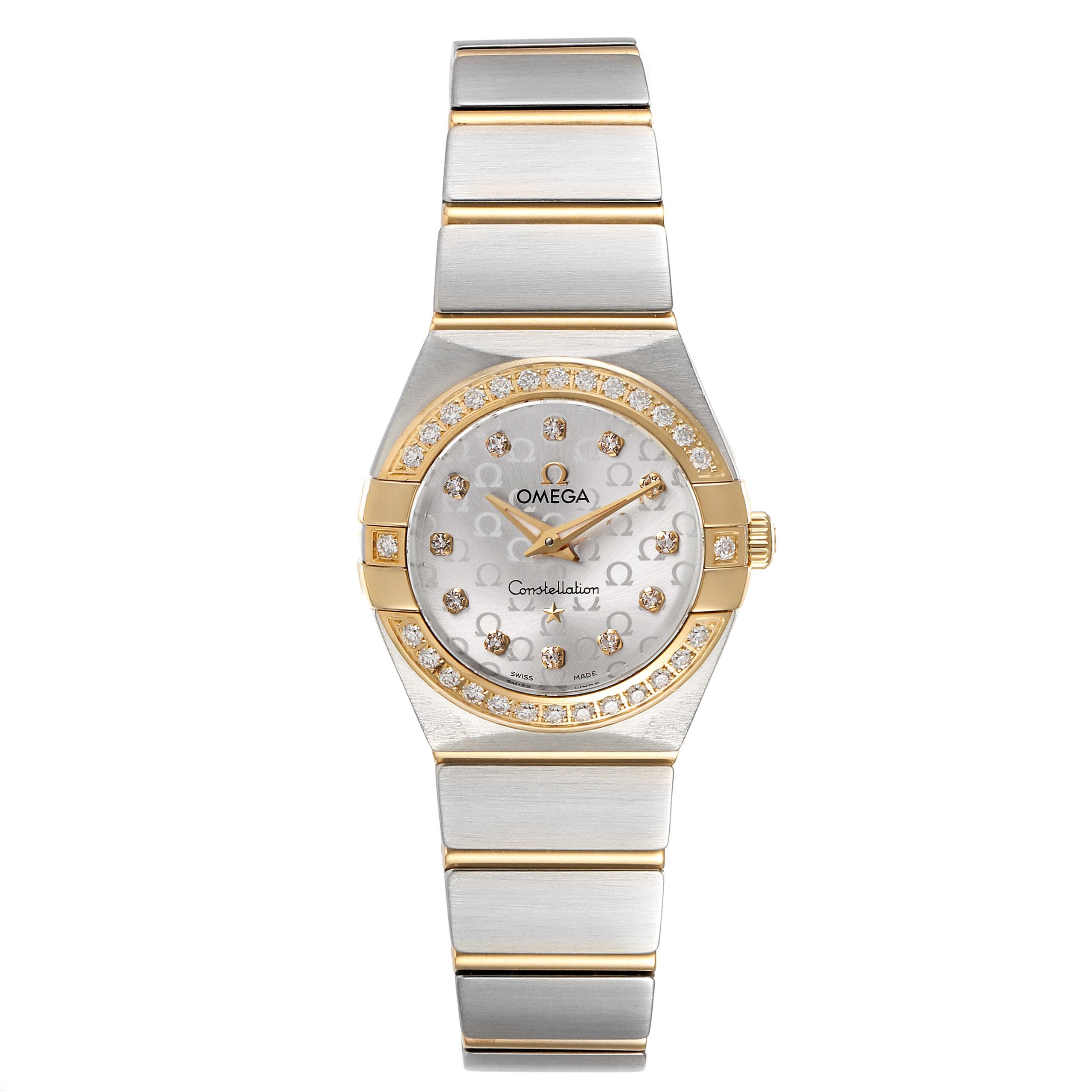 Omega Constellation Steel Yellow Gold Diamond Ladies Watch 123.25.24.60.52.001