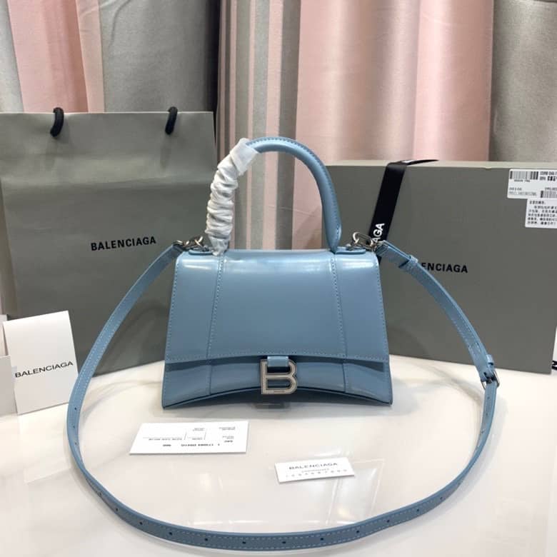 Balenciaga Hourglass Leather Top Handle Replica Bag