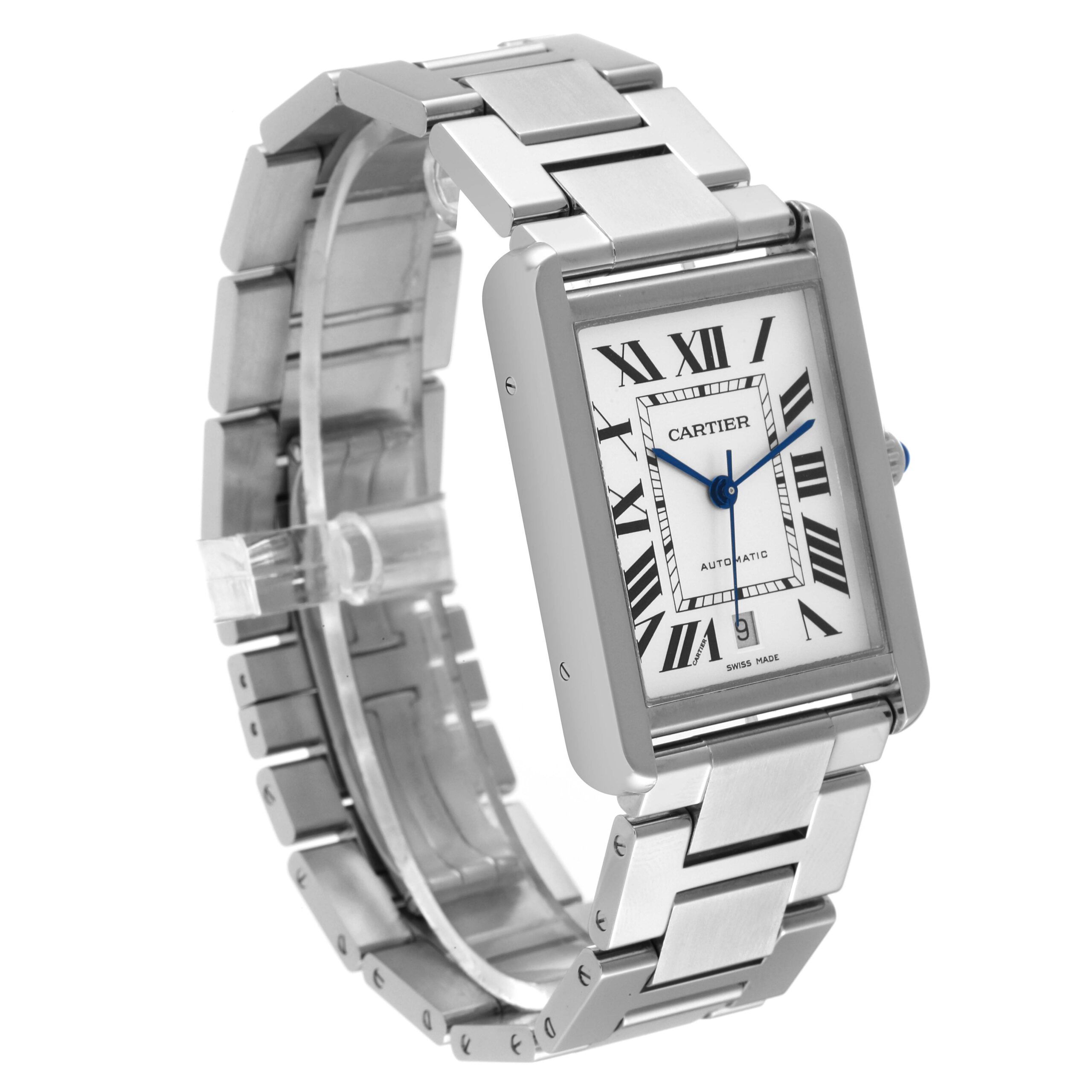 Cartier Tank Solo XL Silver Dial Automatic Steel Mens Watch W5200028
