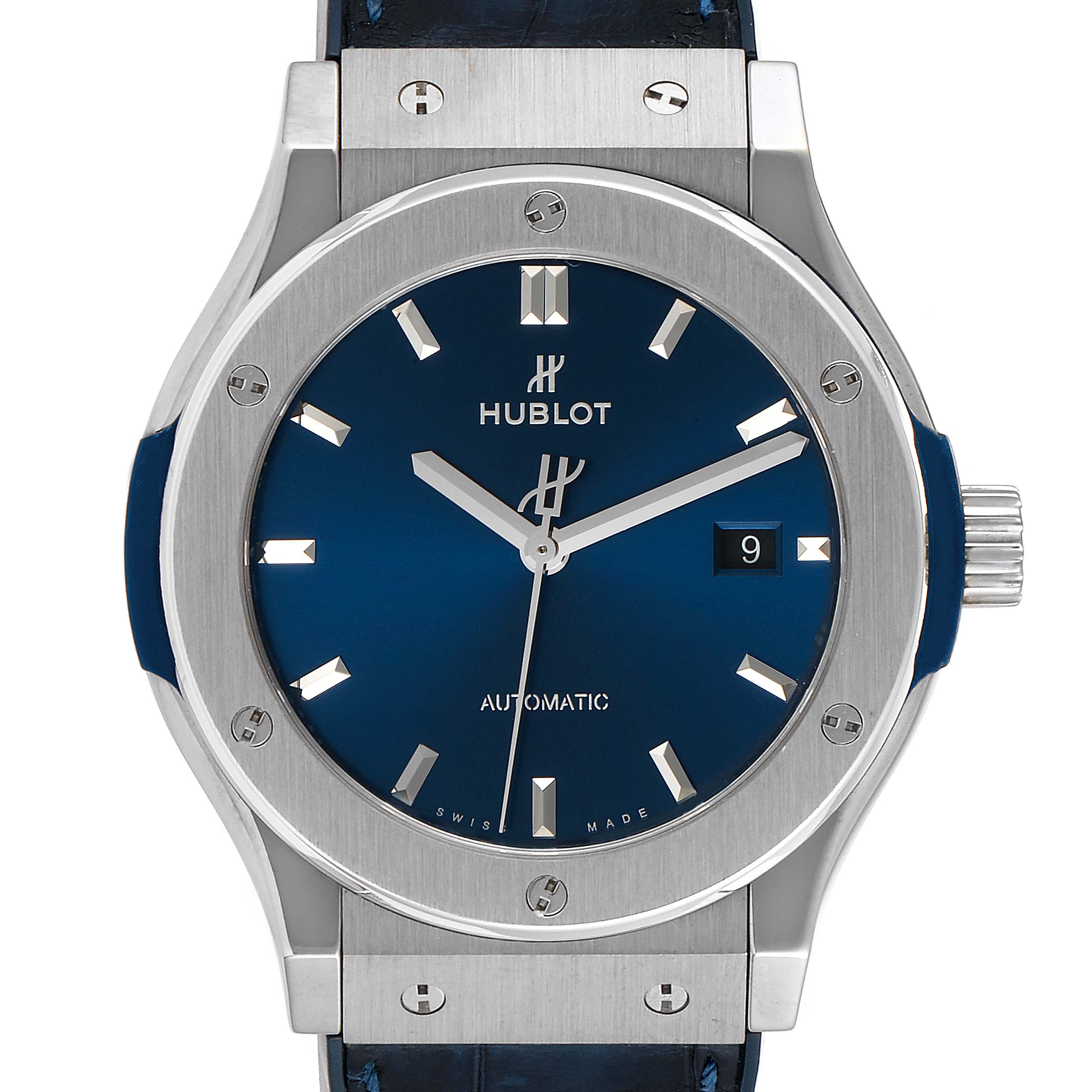 Hublot Classic Fusion Titanium 42mm Blue Dial Mens Watch 542.NX.7170.LR