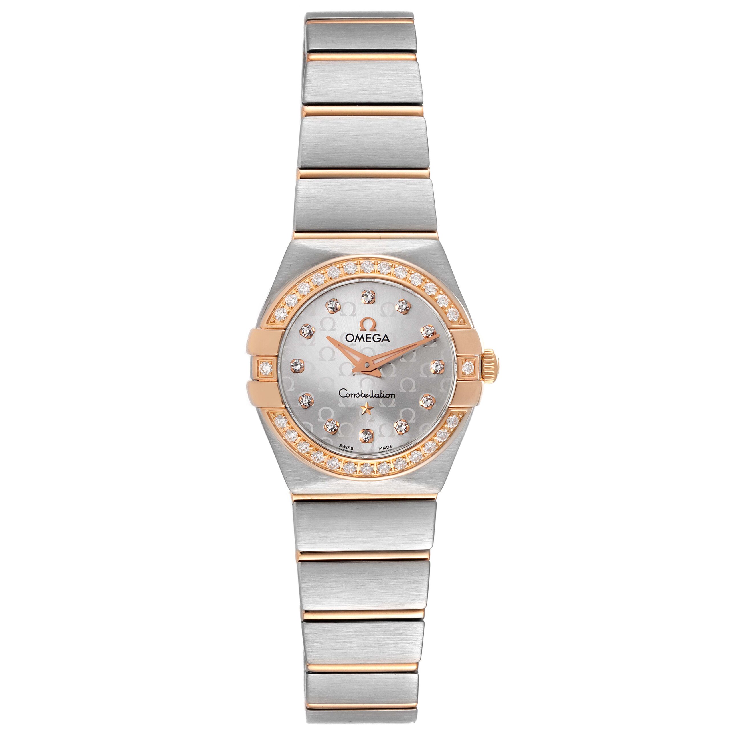 Omega Constellation Steel Yellow Gold Diamond Ladies Watch 123.25.24.60.55.009