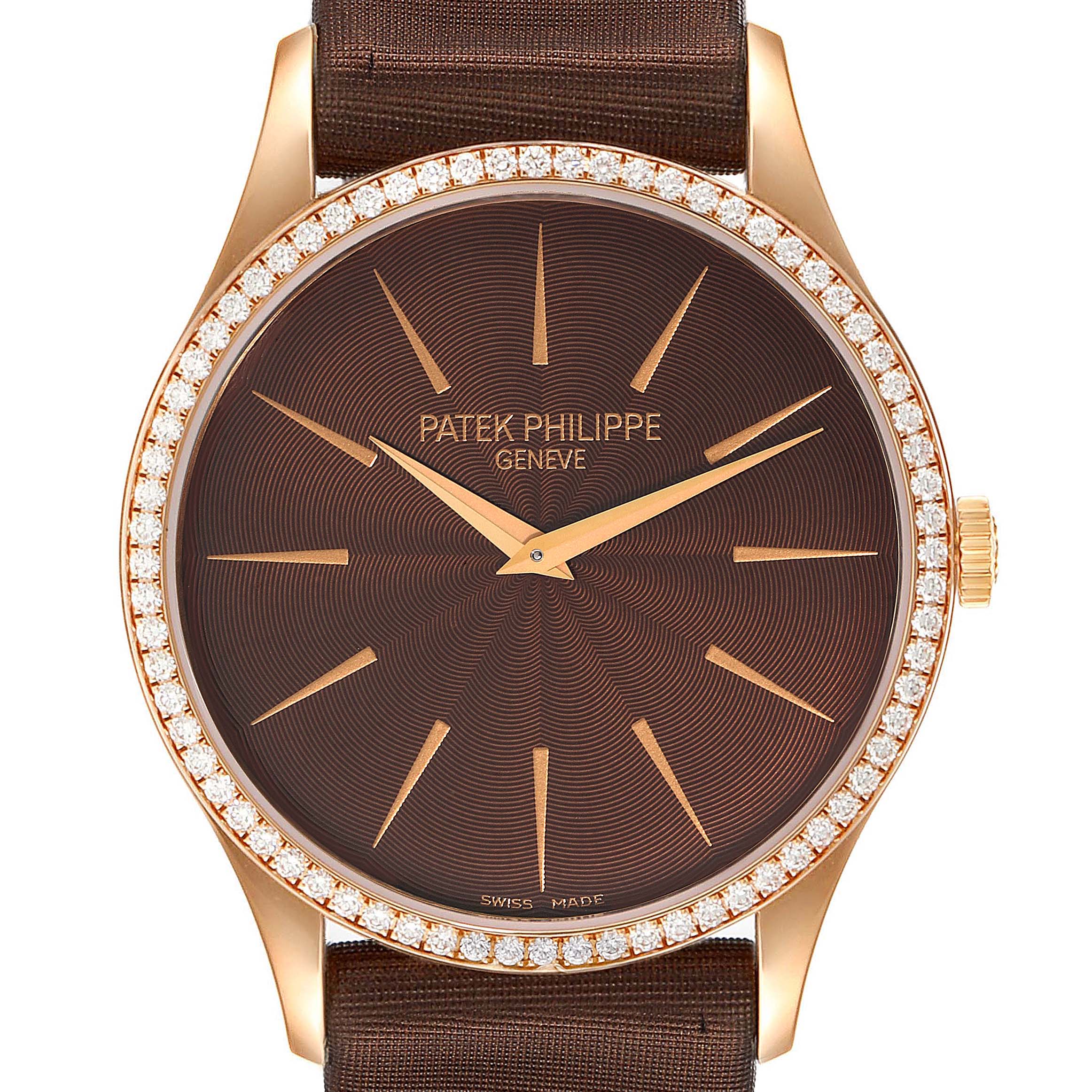 Patek Philippe Calatrava Rose Gold Brown Dial Ladies Watch 4897R