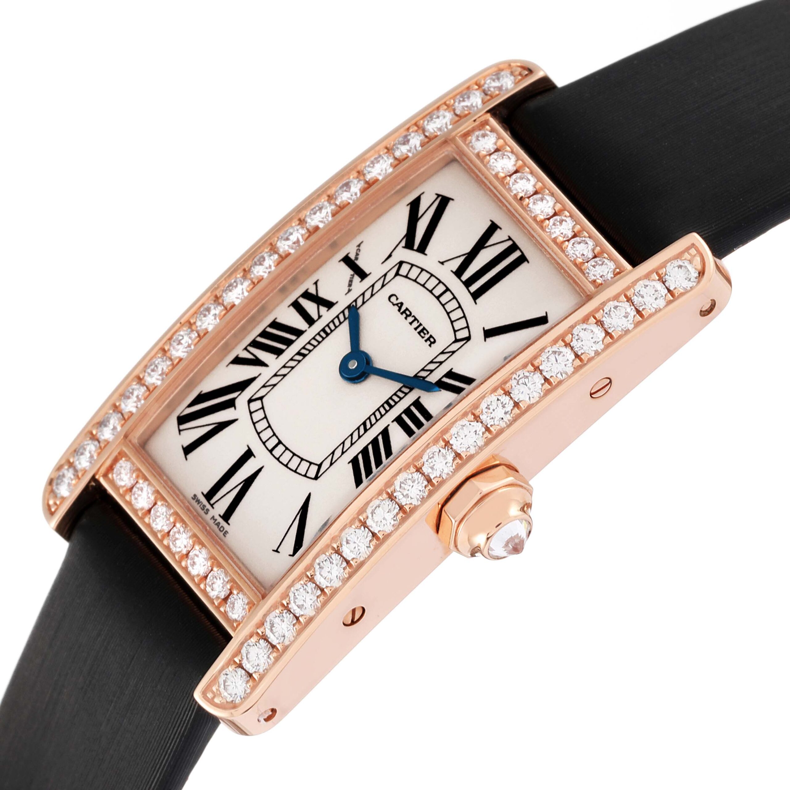 Cartier Tank Americaine Small Rose Gold Diamond Ladies Watch WJTA0002