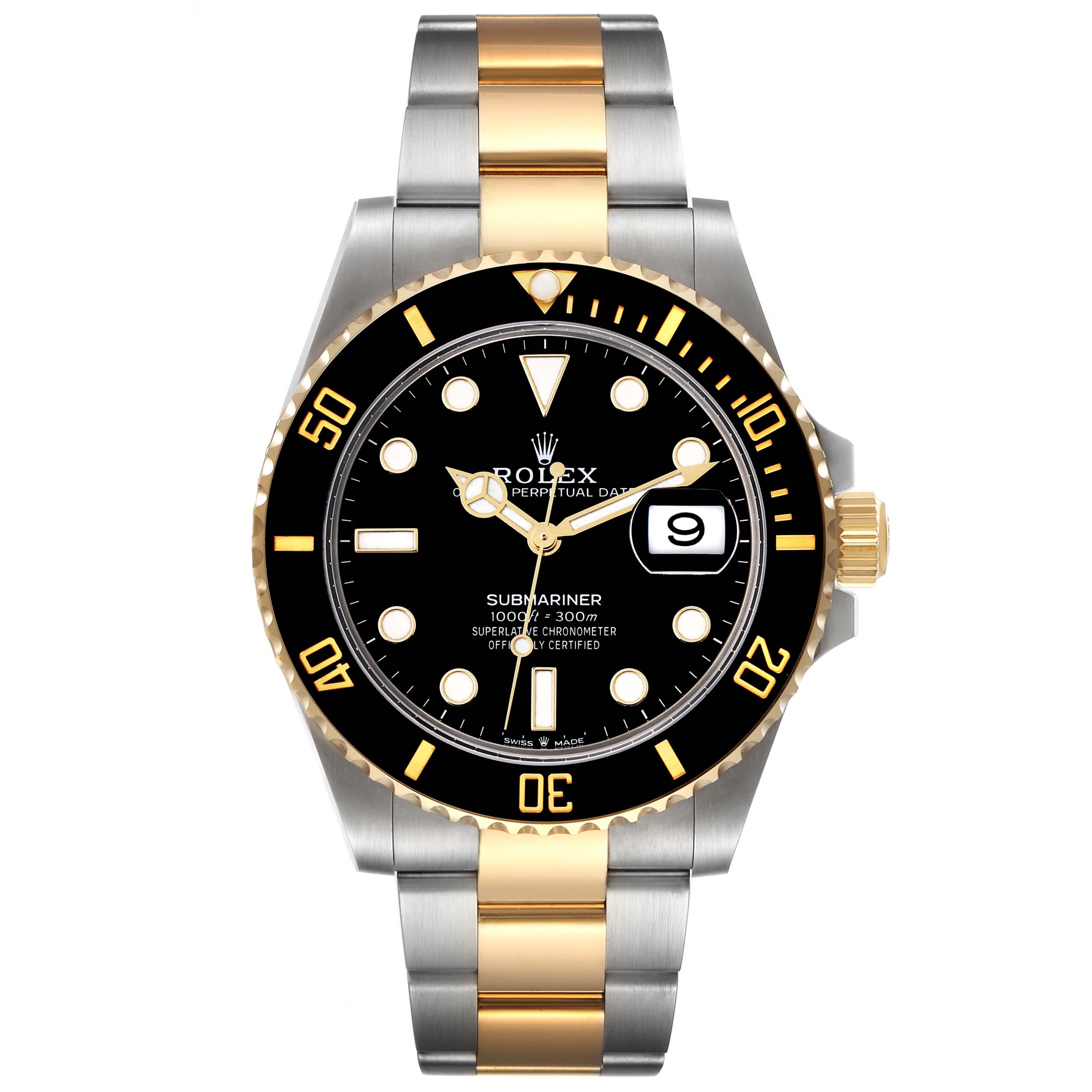 Rolex Submariner 41 Steel Yellow Gold Black Dial Mens Watch 126613 Box Card