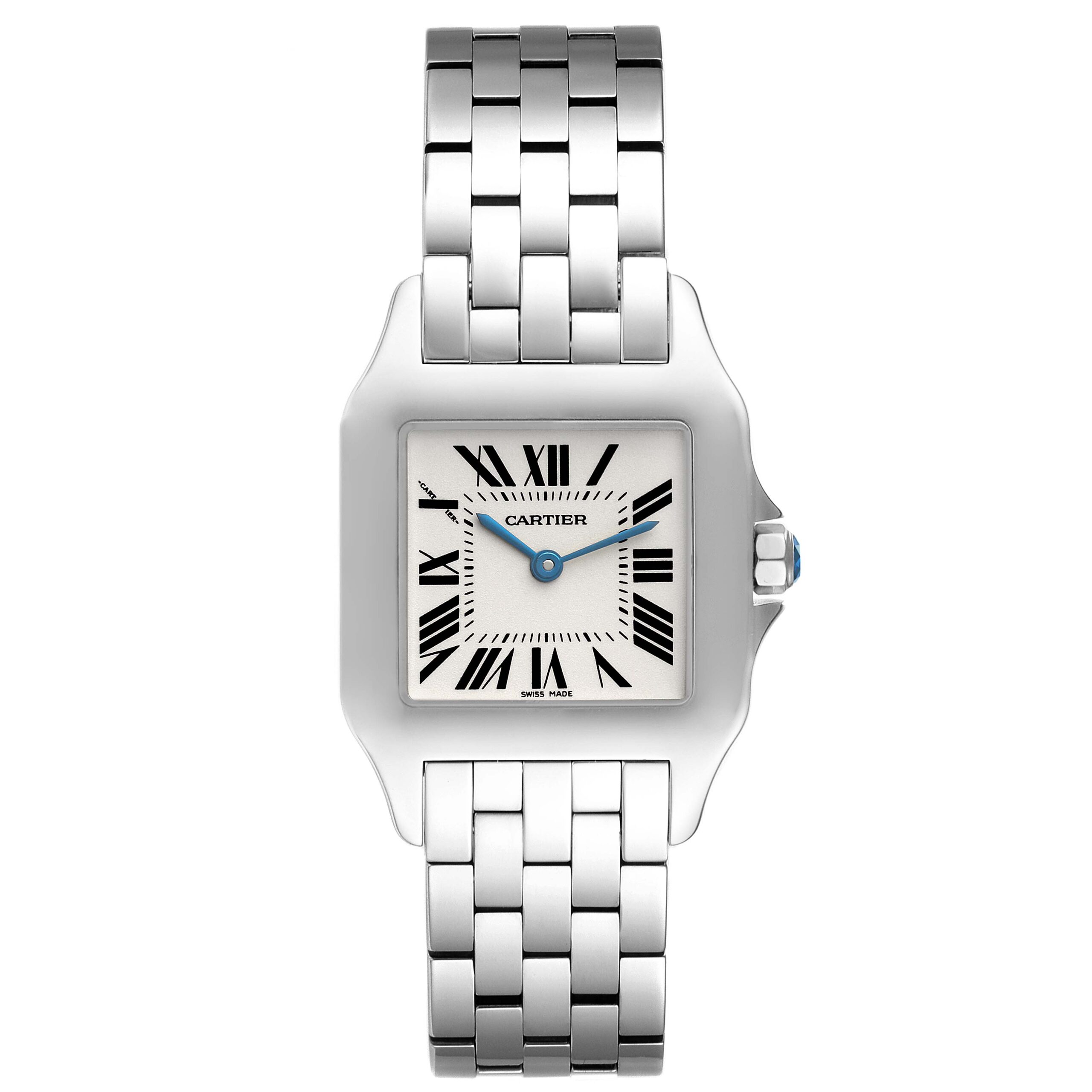 Cartier Santos Demoiselle Steel Midsize Silver Dial Ladies Watch W25065Z5