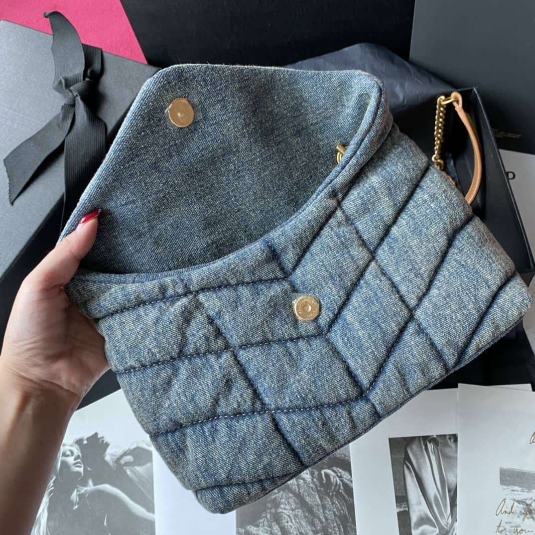 YSL Replica Saint Laurent Loulou Denim Shoulder Bag