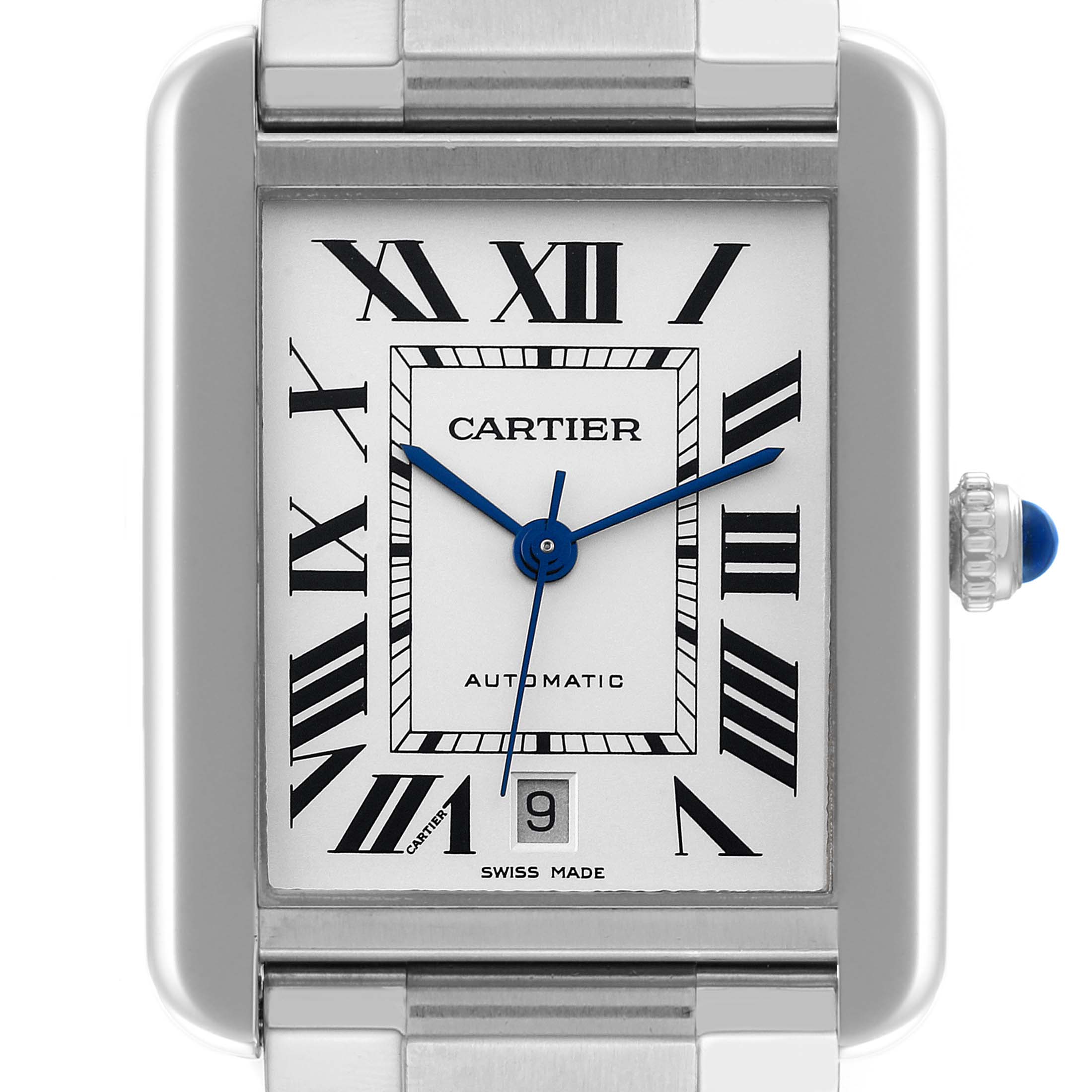Cartier Tank Solo XL Silver Dial Automatic Steel Mens Watch W5200028