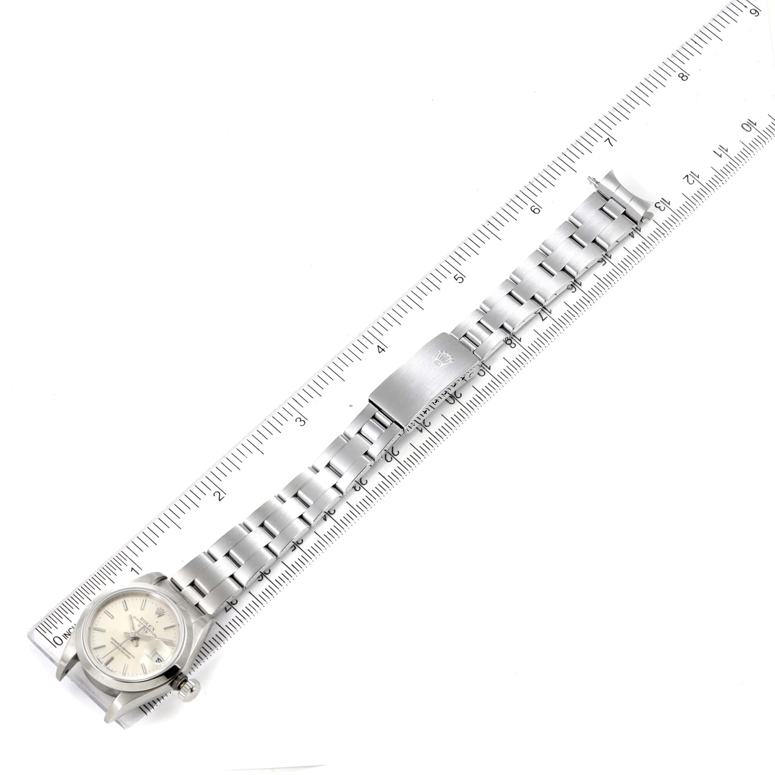 Rolex Date Silver Dial Oyster Bracelet Steel Ladies Watch 69160