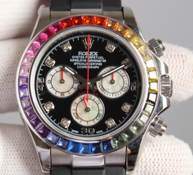 Rolex Daytona Blue Dial White Gold Chronograph Mens Watch 116509 Box Card