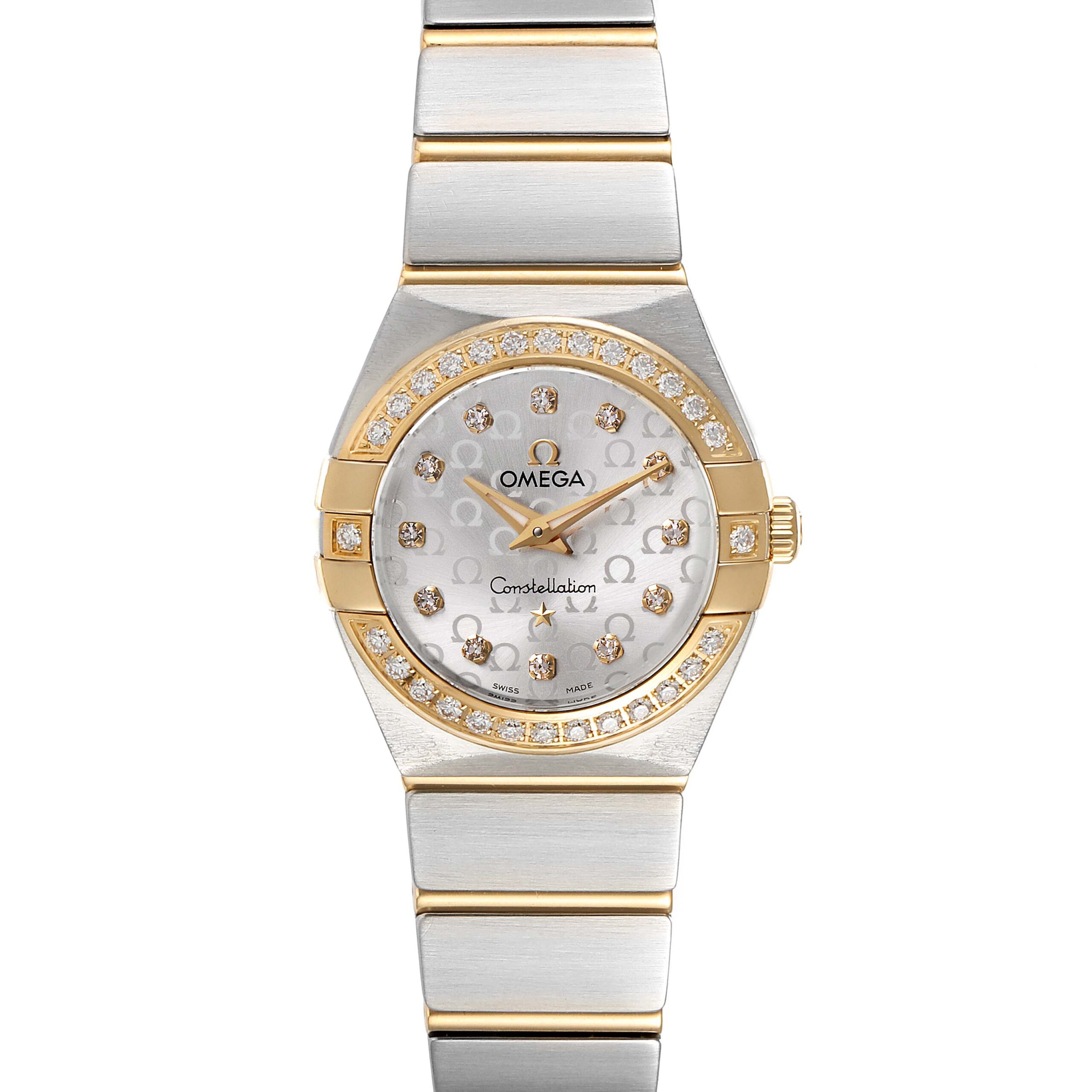Omega Constellation Steel Yellow Gold Diamond Ladies Watch 123.25.24.60.52.001