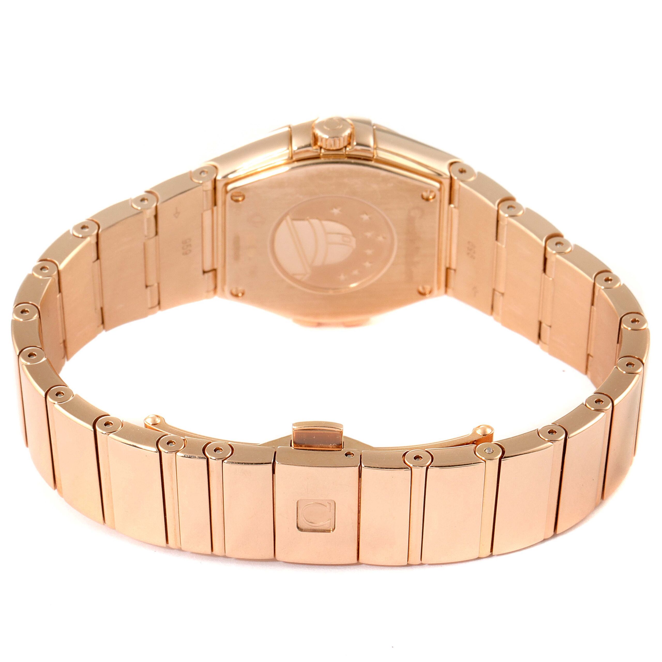Omega Constellation Rose Gold Mother of Pearl Diamond Ladies Watch 123.55.27.60.55.005