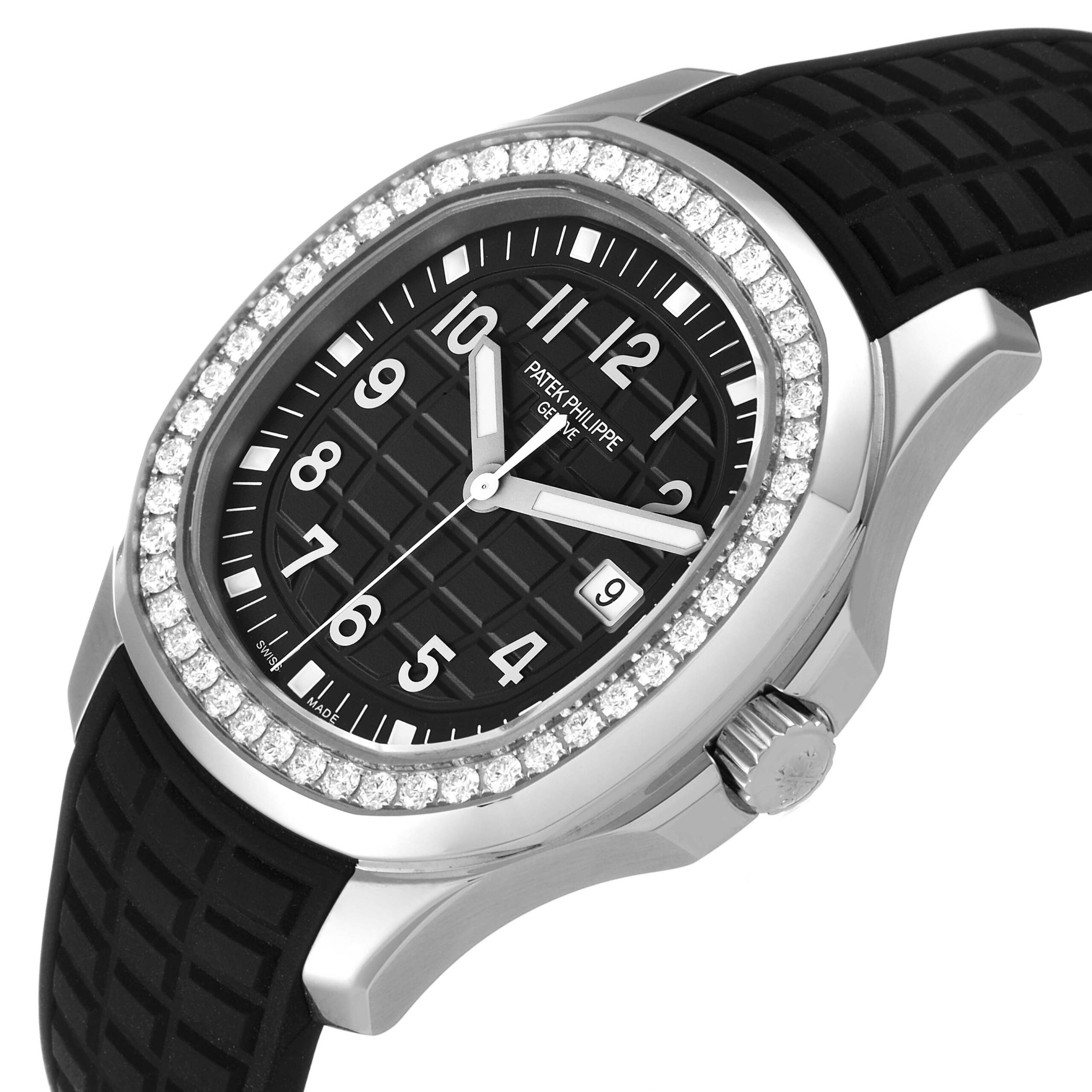 Patek Philippe Aquanaut Steel Black Dial Diamond Mens Watch 5267 Unworn