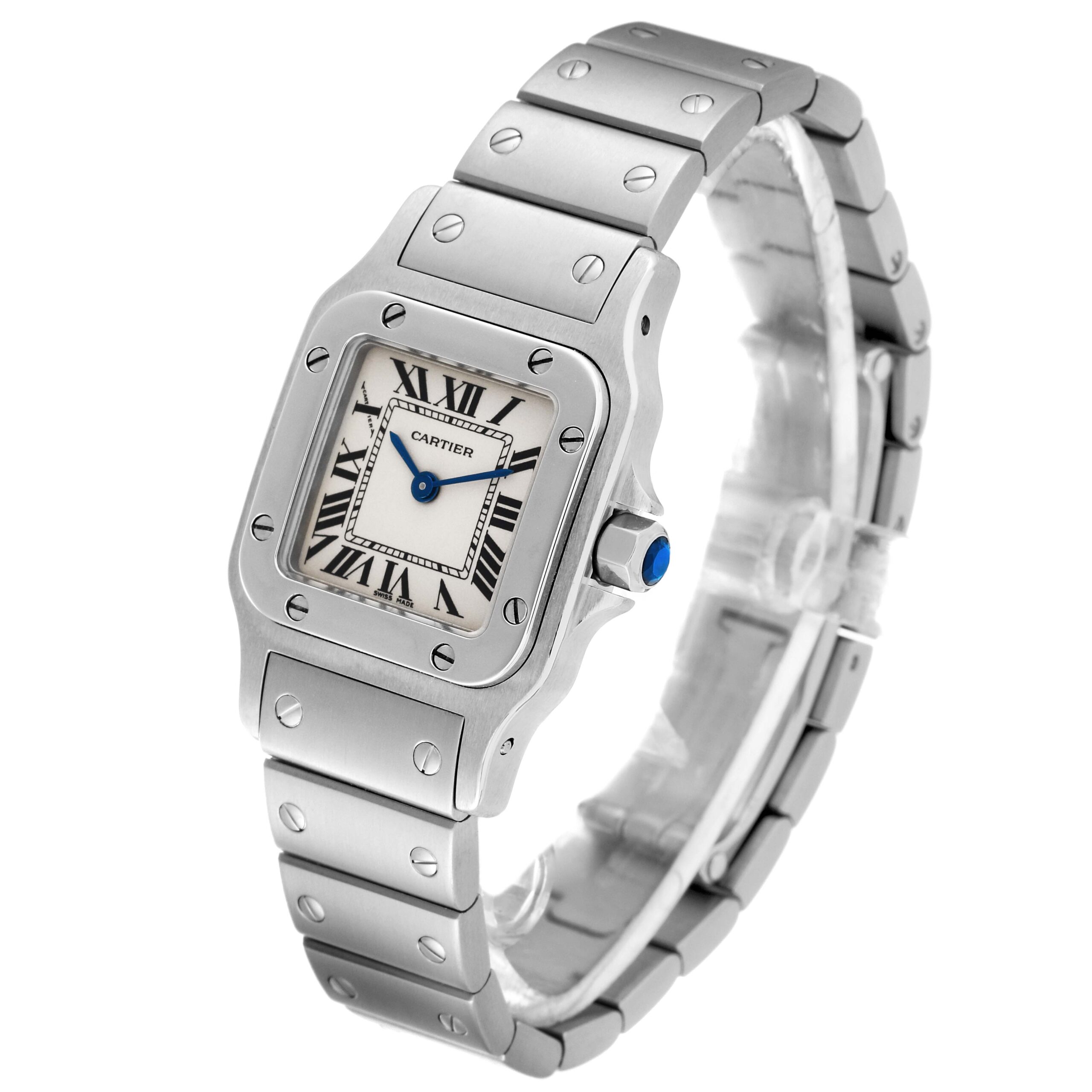 Cartier Santos Galbee Silver Dial Small Steel Ladies Watch W20056D6