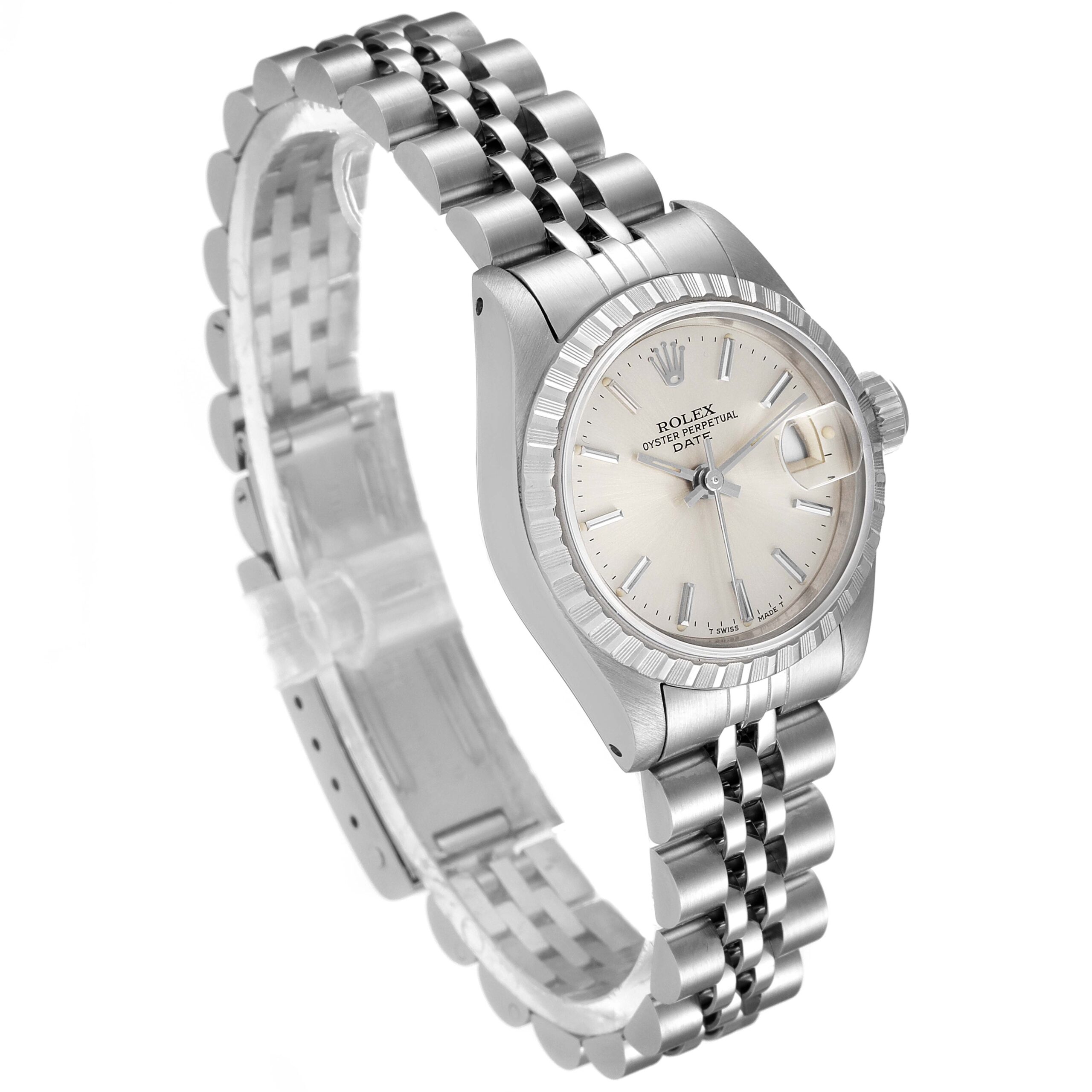 Rolex Date Silver Dial Jubilee Bracelet Steel Ladies Watch 69240