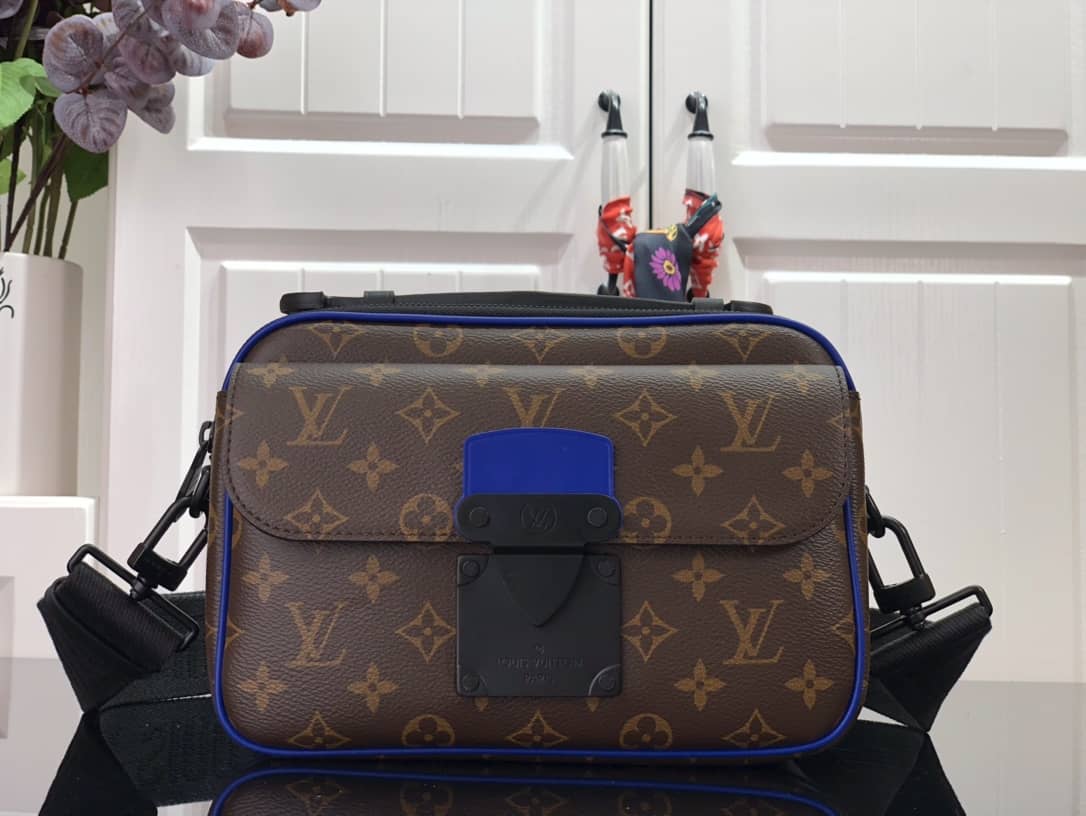 Louis Vuitton Lock Monogram Macassar Canvas Messenger Bag Replica M45806