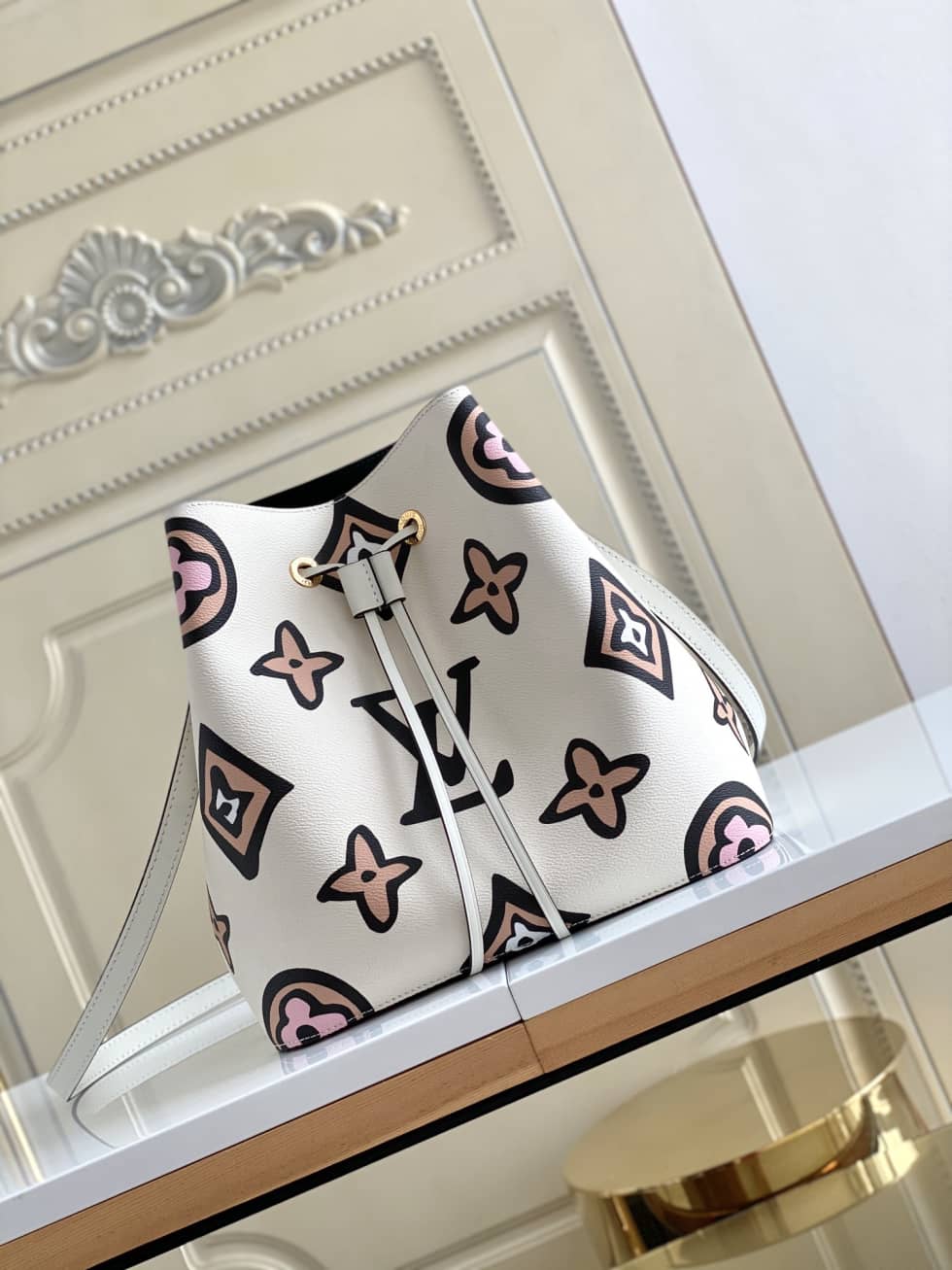 Louis Vuitton NeoNoe Monogram Giant Jungle White M44679 Replica Bucket Bag