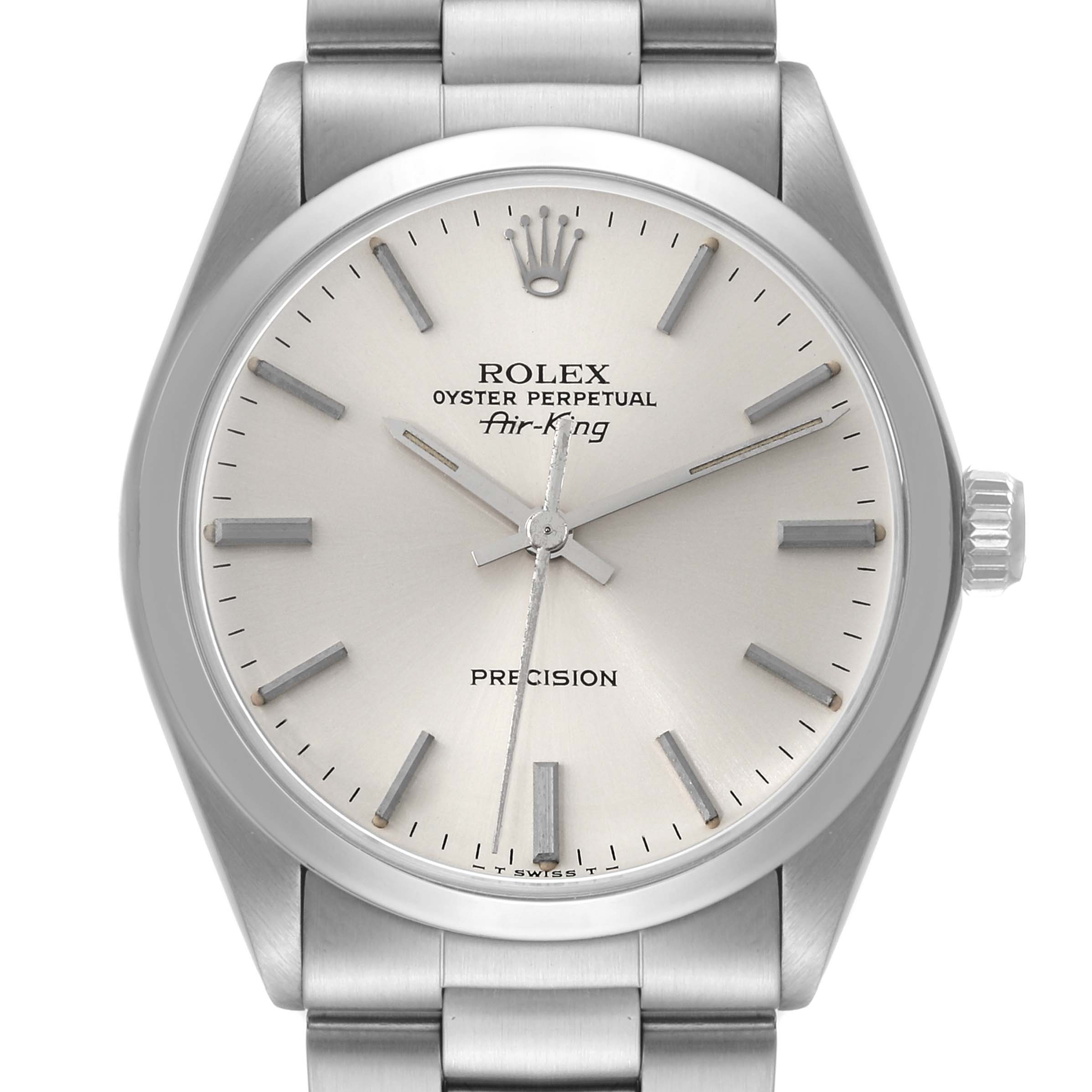 Rolex Air King Precision Silver Dial Vintage Steel Mens Watch 5500