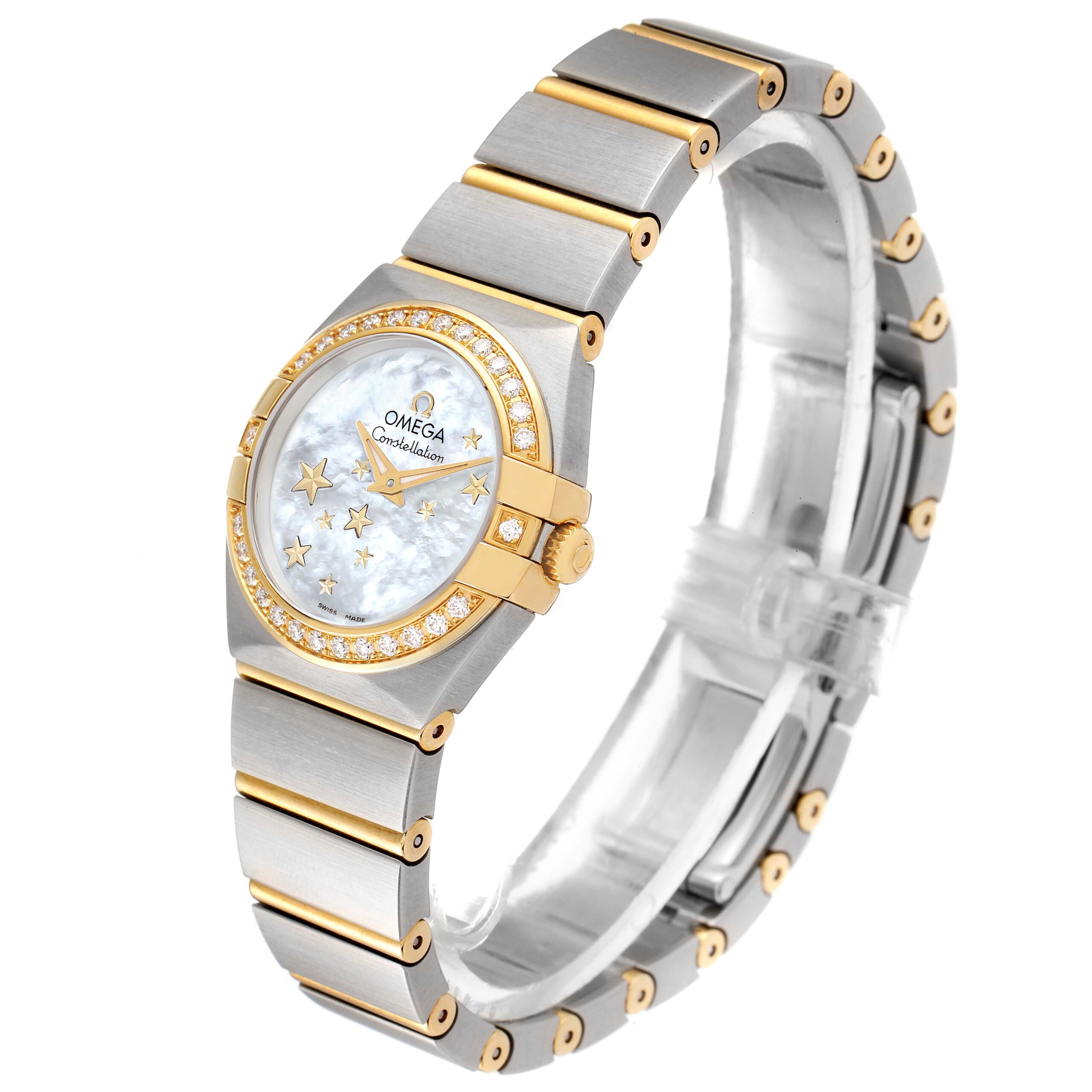 Omega Constellation Star Steel Yellow Gold Diamond Ladies Watch 123.25.24.60.05.001