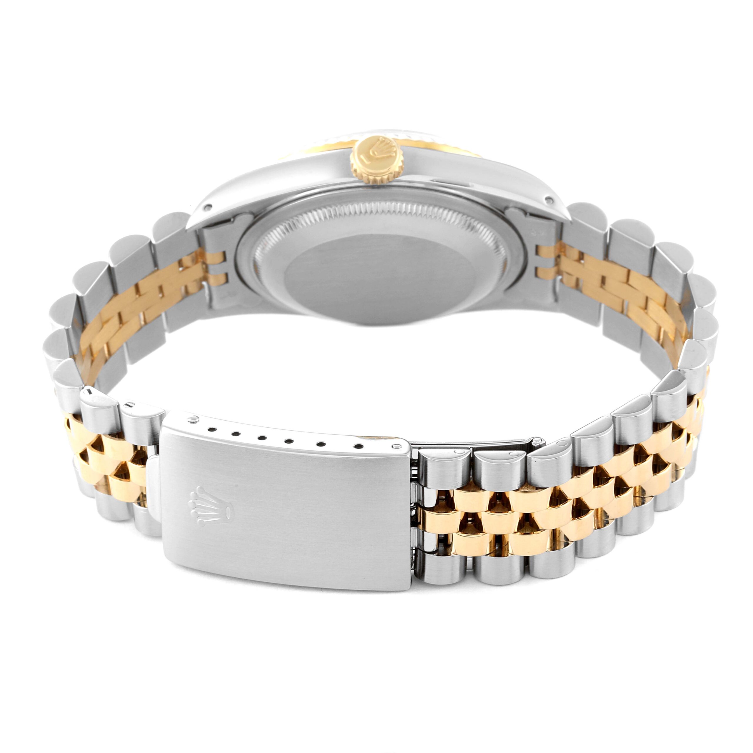 Rolex Datejust Steel 18K Yellow Gold Ivory Anniversary Dial Mens Watch 16233