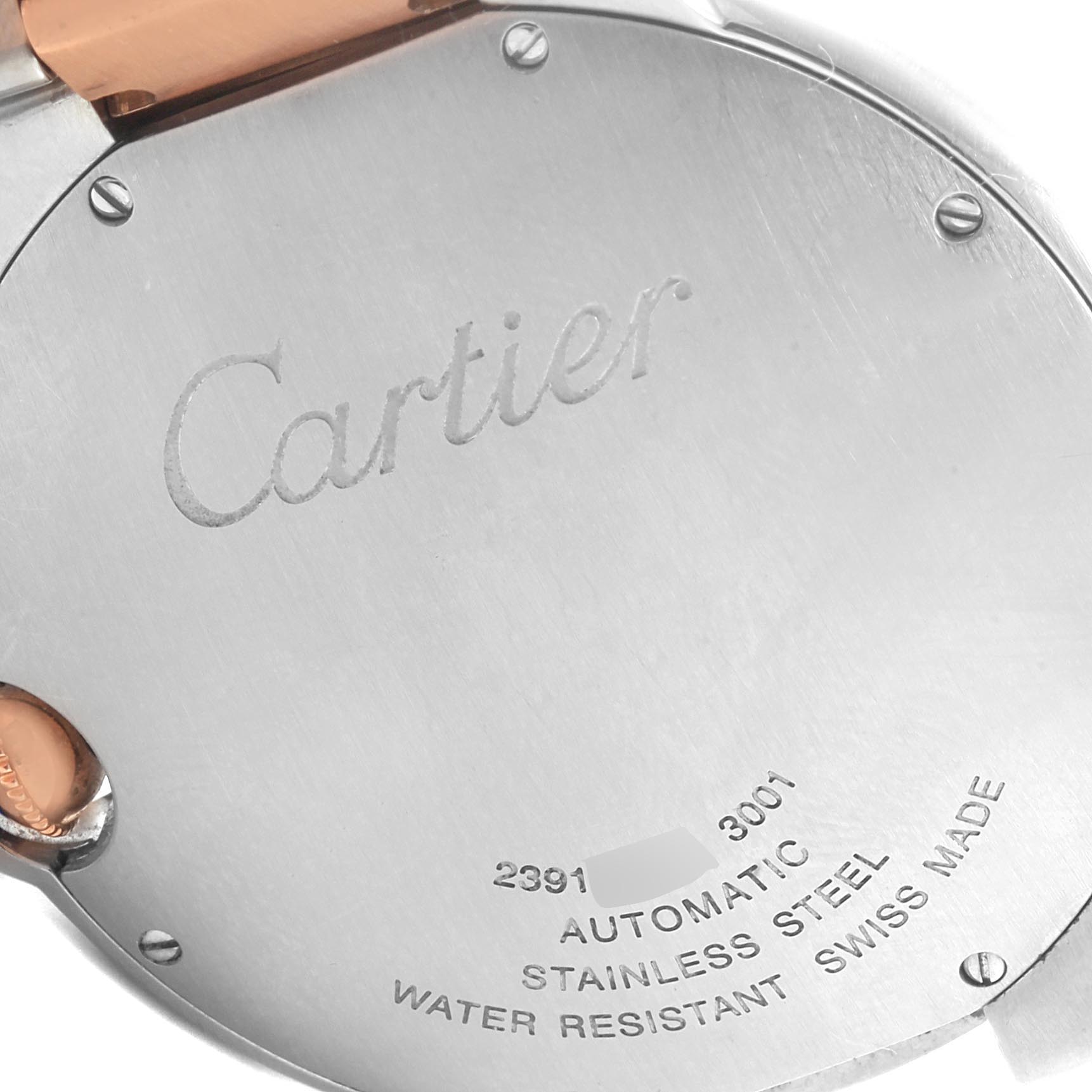 Cartier Ballon Bleu Steel Rose Gold Chocolate Dial Mens Watch W6920032