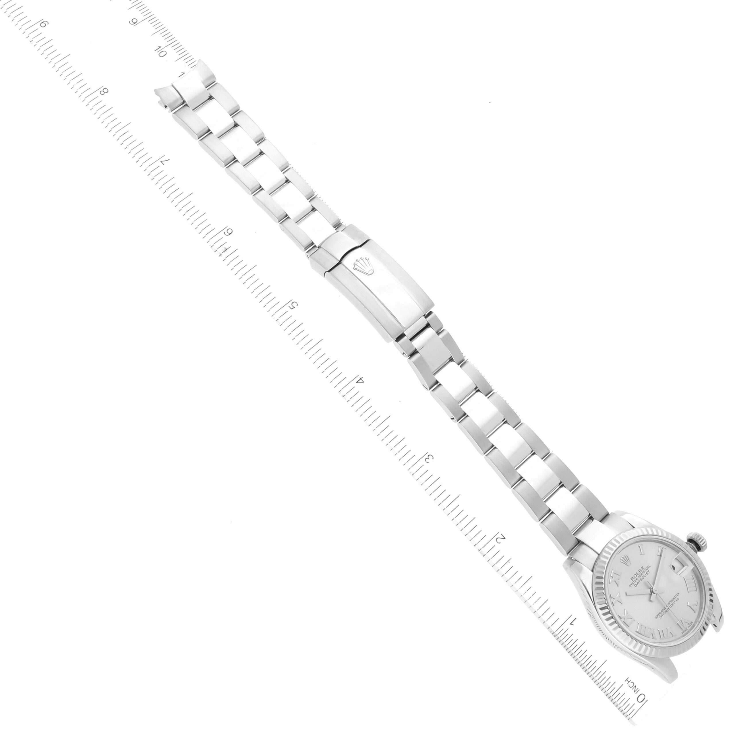 Rolex Datejust Midsize Steel White Gold Silver Dial Ladies Watch 178274