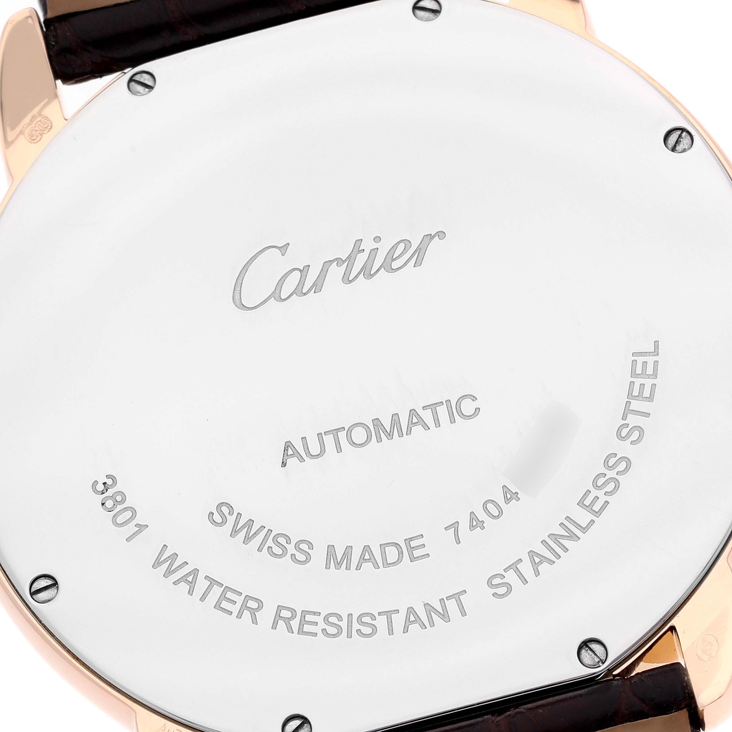 Cartier Ronde Solo XL Automatic Rose Gold Steel Mens Watch W6701009