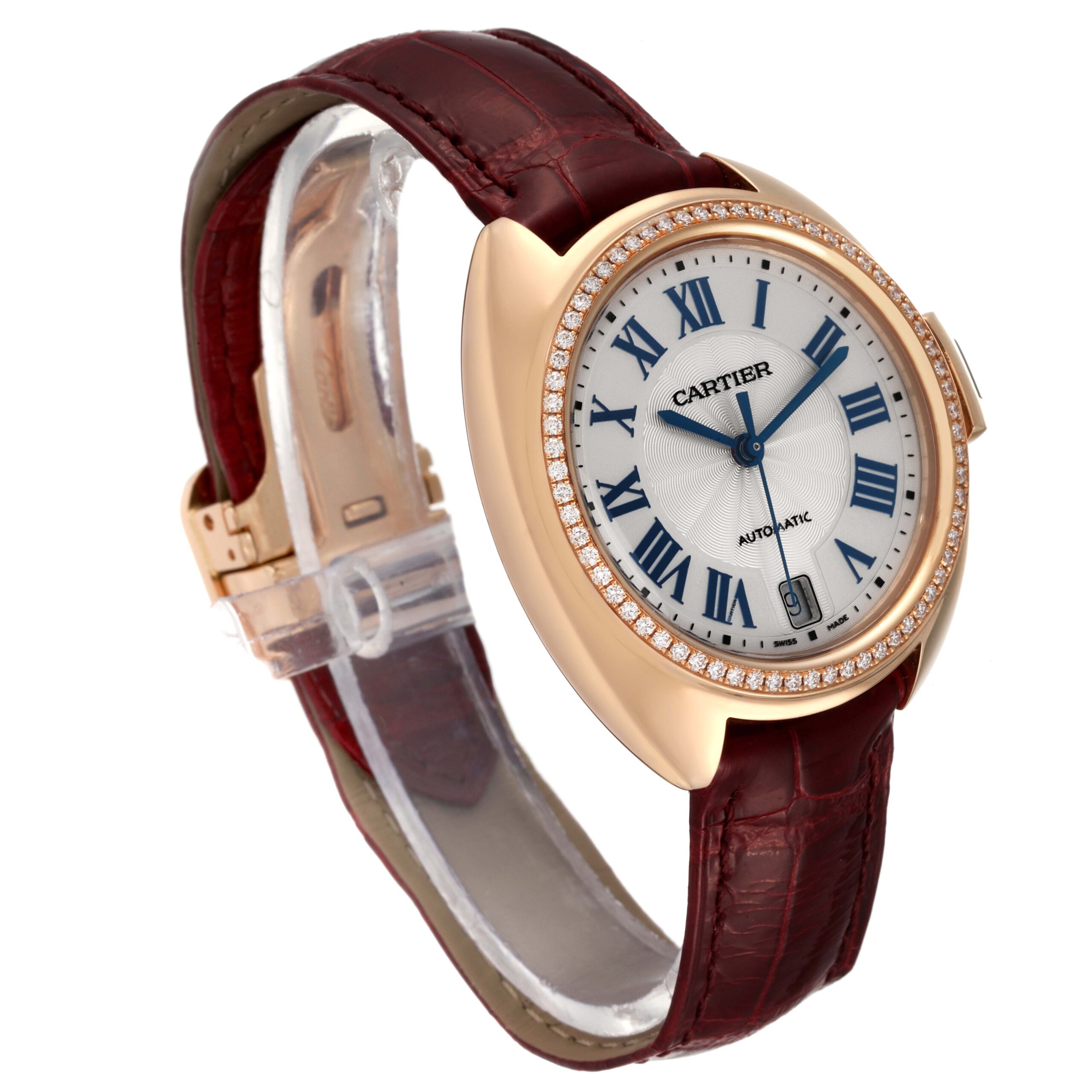 Cartier Cle 18K Rose Gold Diamond Automatic Ladies Watch WJCL0013