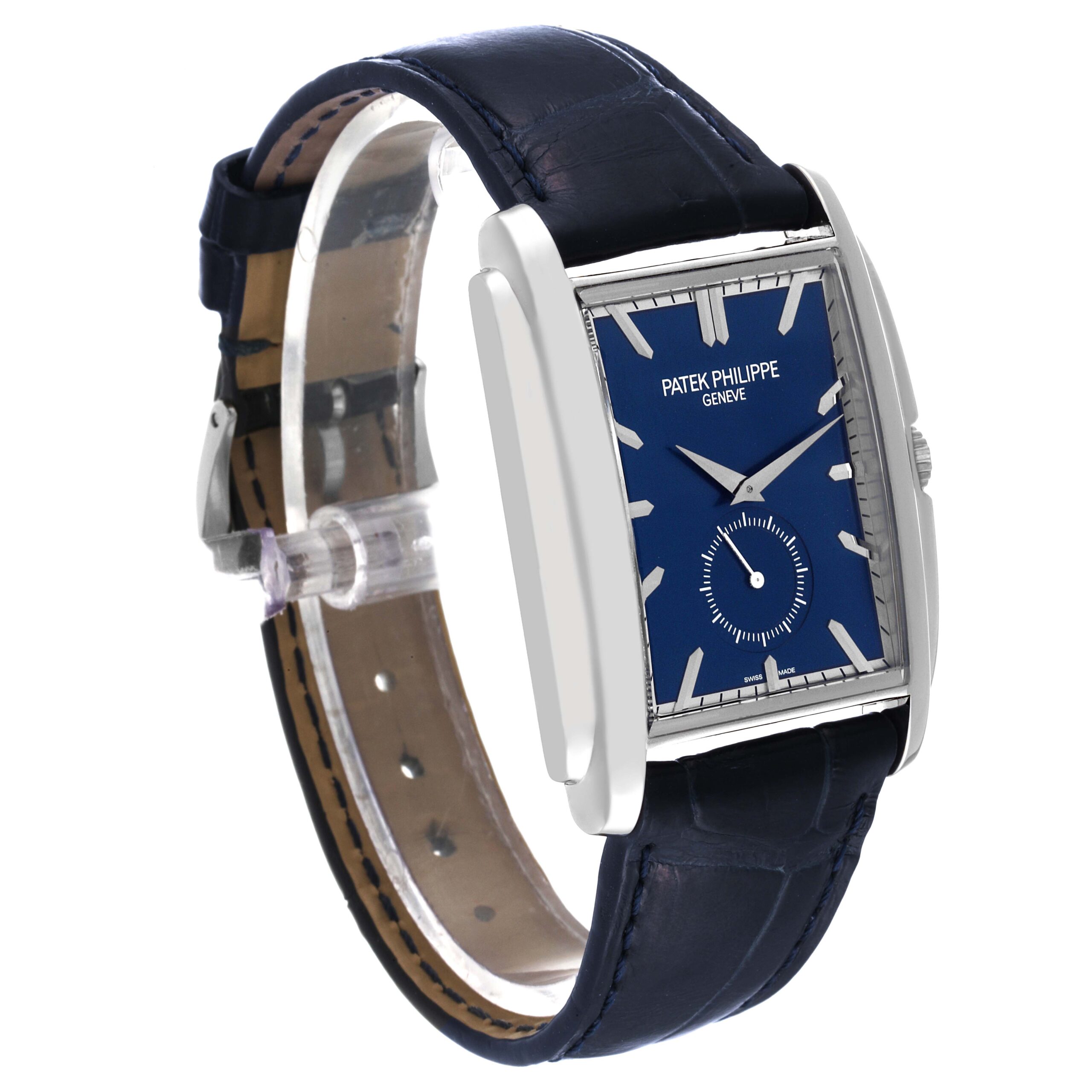 Patek Philippe Gondolo Small Seconds White Gold Blue Dial Mens Watch 5124 Papers