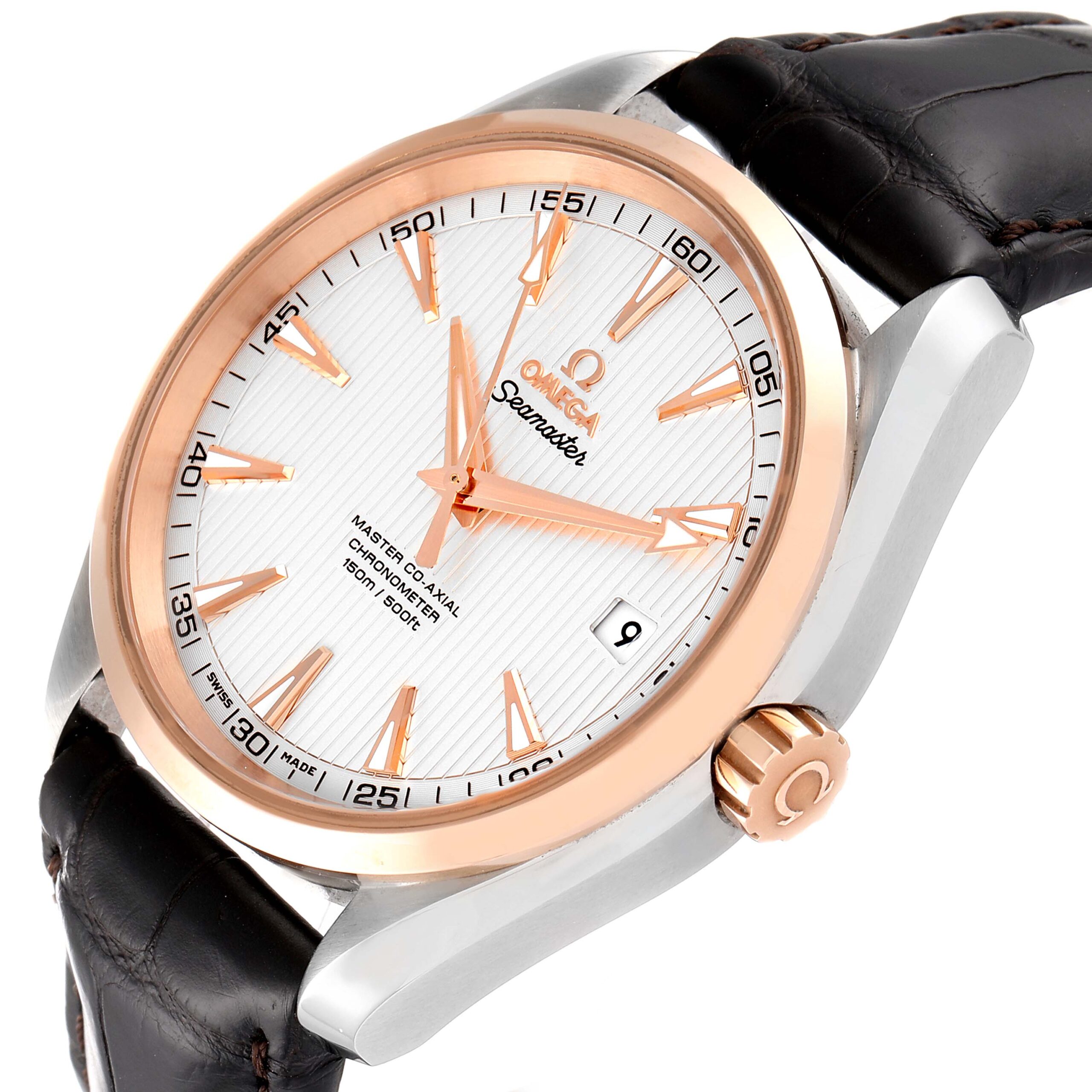Omega Seamaster Aqua Terra Steel Rose Gold Mens Watch 231.23.42.21.02.001 Box Card