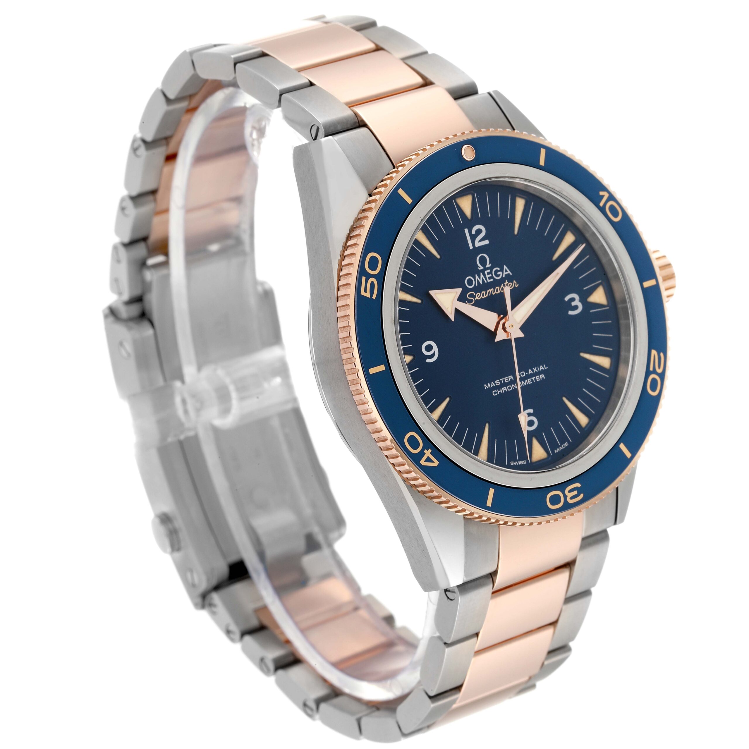Omega Seamaster 300 Titanium Rose Gold Mens Watch 233.60.41.21.03.001 Box Card
