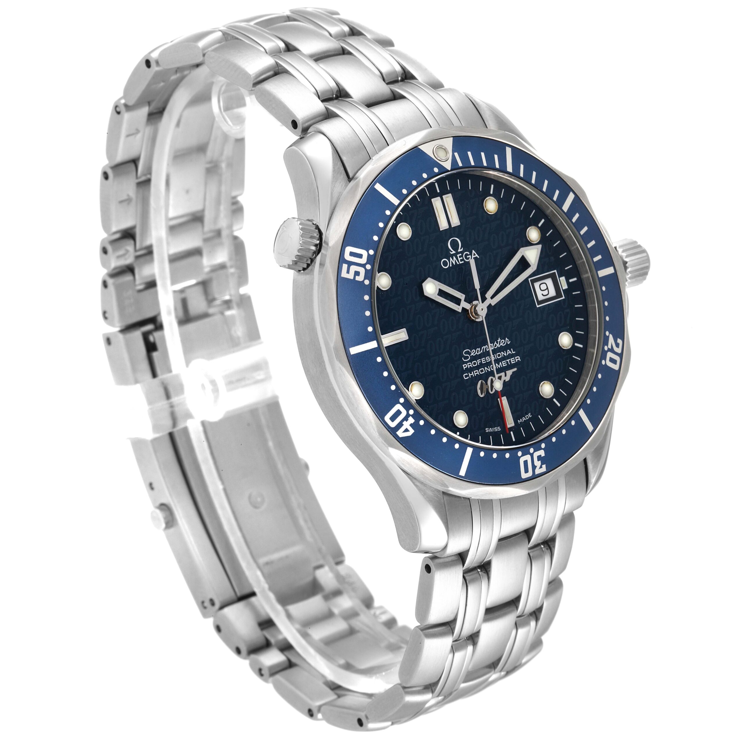 Omega Seamaster 40 Years James Bond Blue Dial Watch 2537.80.00 Card