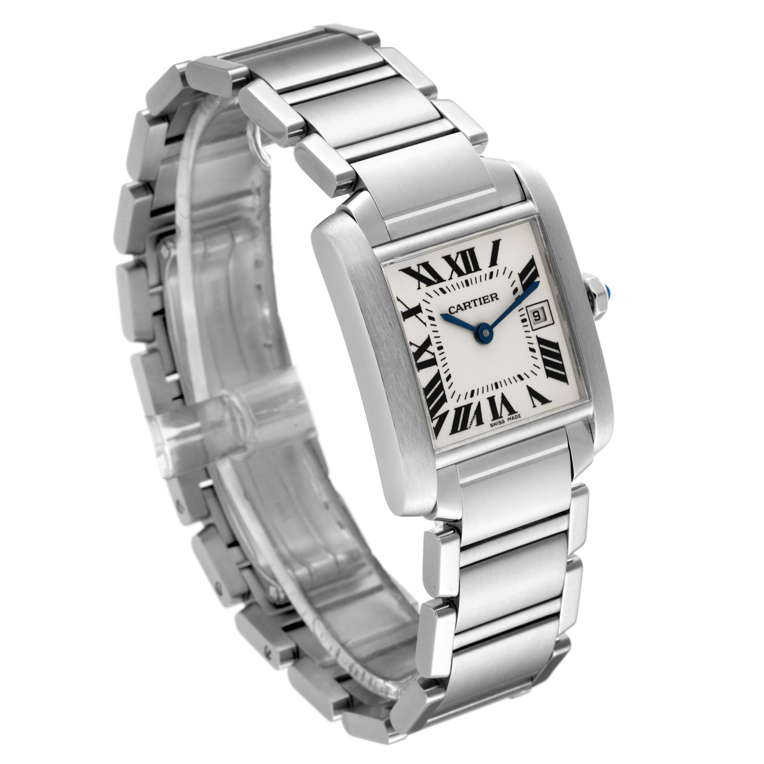 Cartier Tank Francaise Midsize Silver Dial Steel Ladies Watch W51003Q3