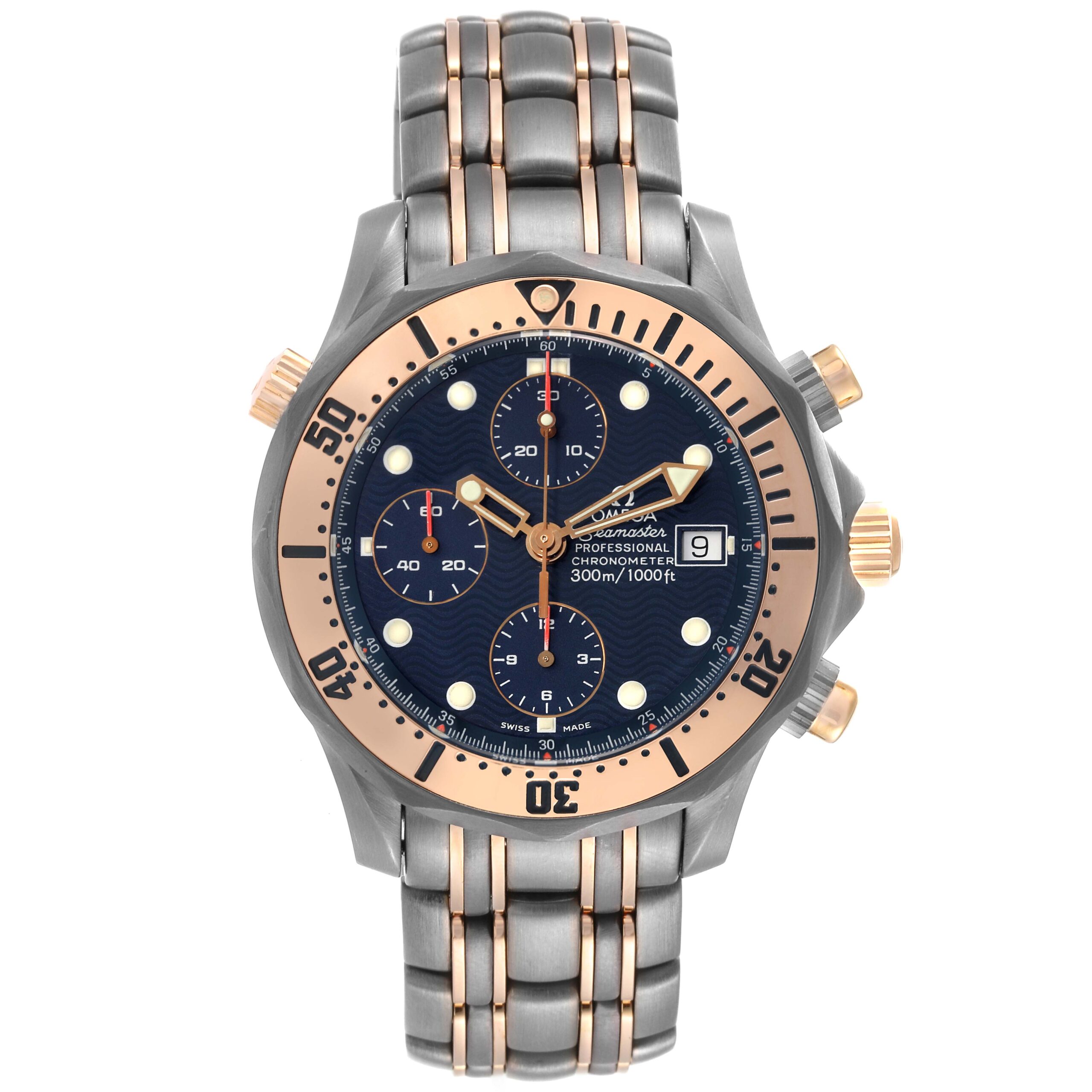 Omega Seamaster 41mm Titanium Rose Gold Mens Watch 2296.80.00