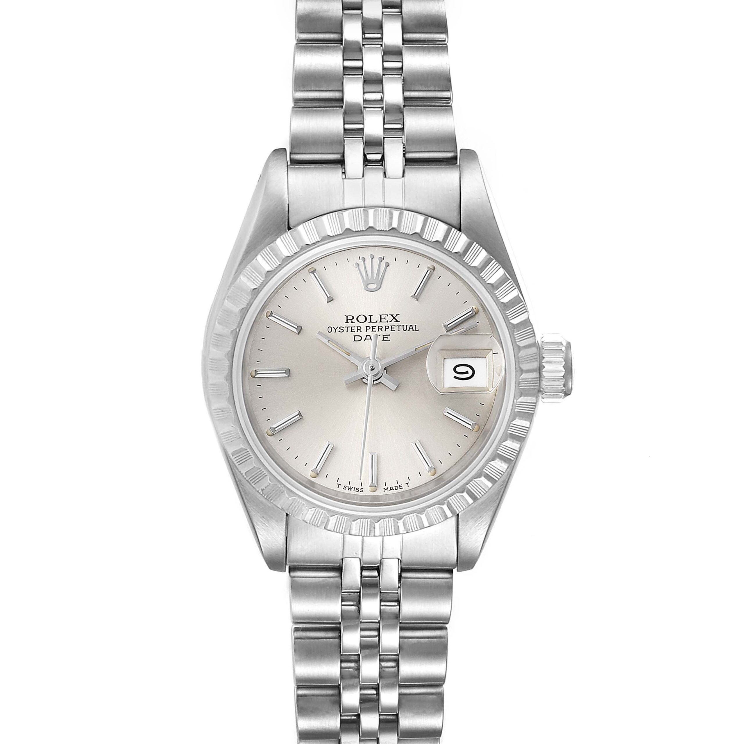 Rolex Date Silver Dial Jubilee Bracelet Steel Ladies Watch 69240