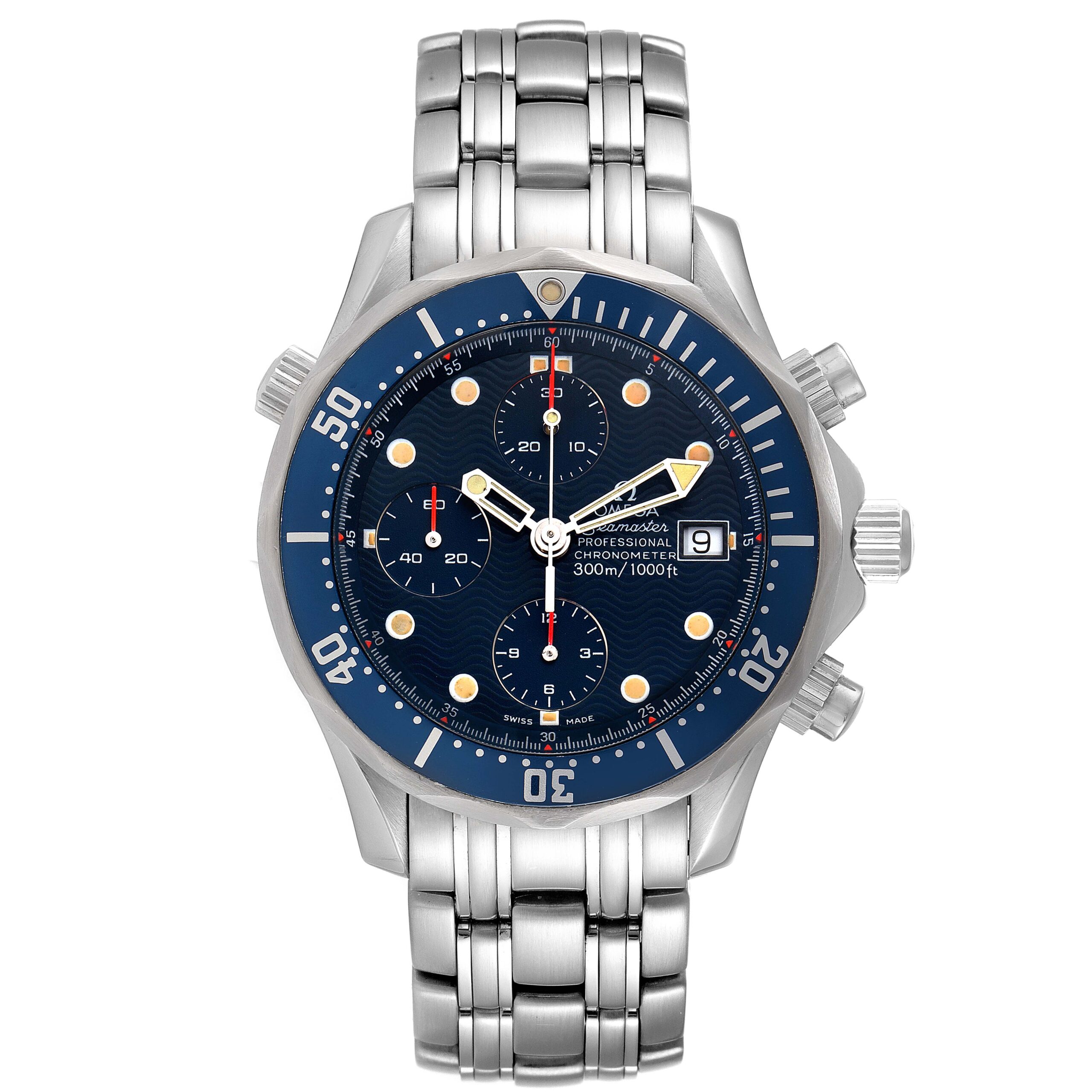 Omega Seamaster Bond Chronograph Blue Dial Steel Mens Watch 2599.80.00