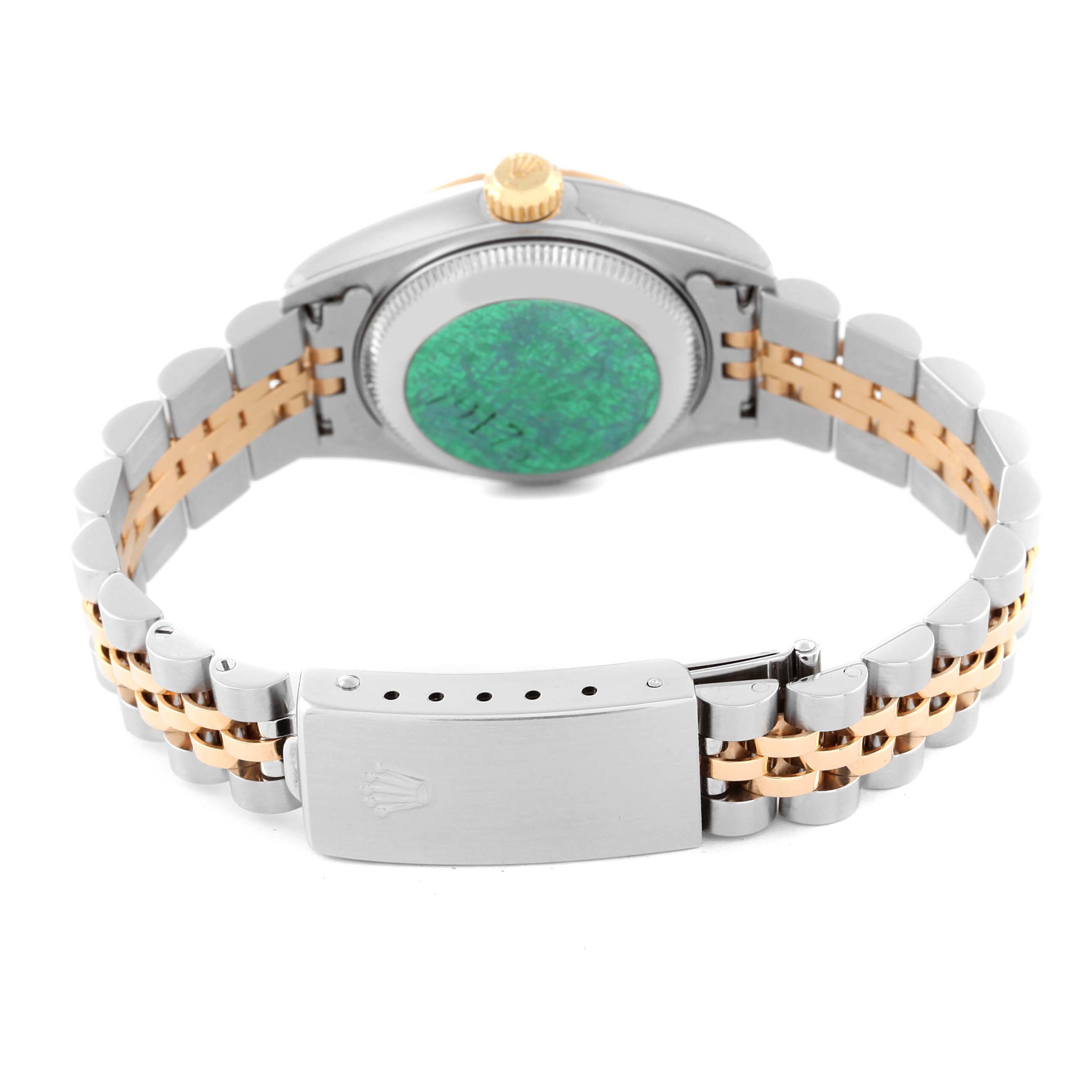 Rolex Datejust Steel Yellow Gold White Roman Dial Ladies Watch 79173 Box Papers