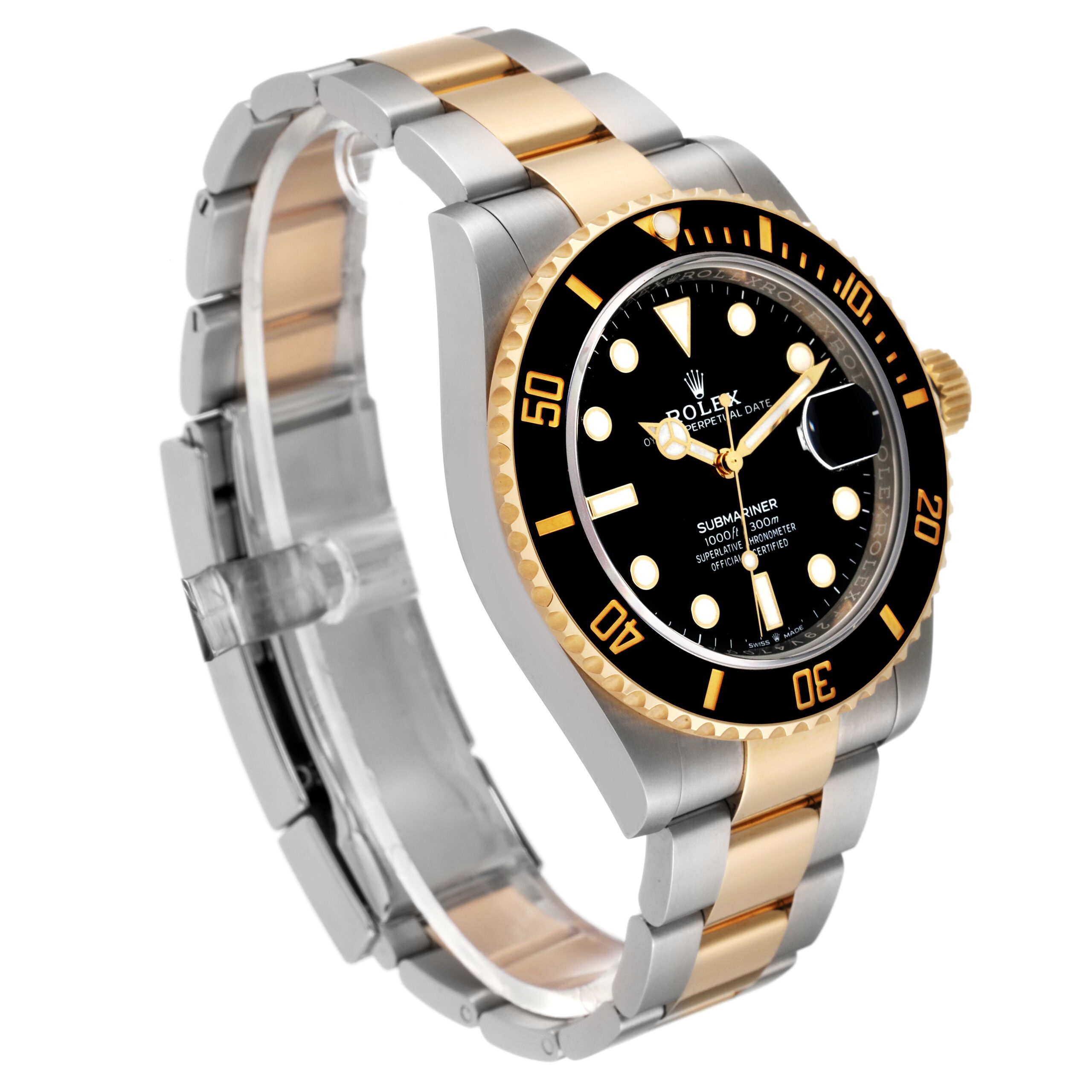 Rolex Submariner 41 Steel Yellow Gold Black Dial Mens Watch 126613 Box Card