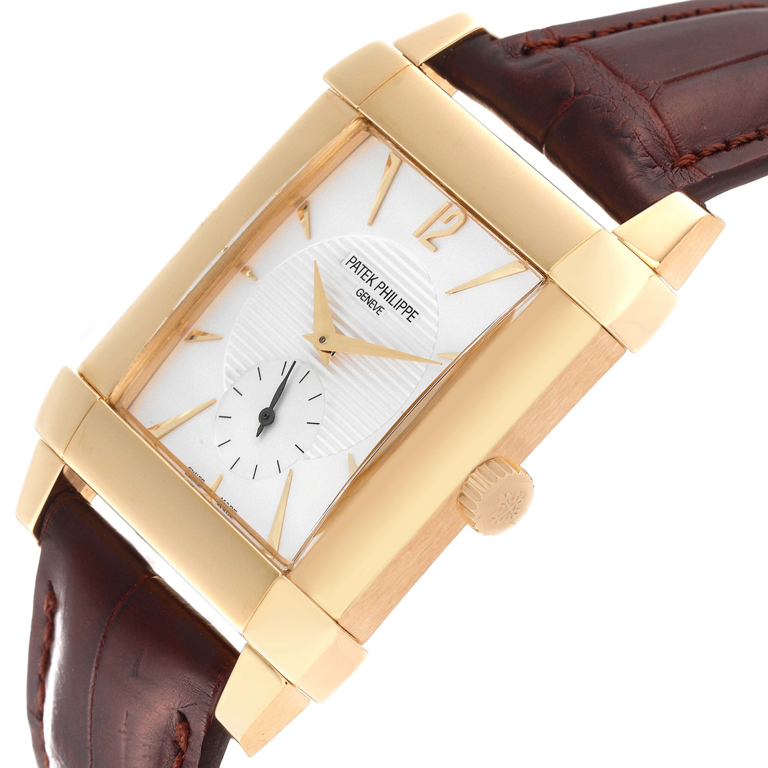 Patek Philippe Gondolo Small Seconds Yellow Gold Silver Dial Mens Watch 5111