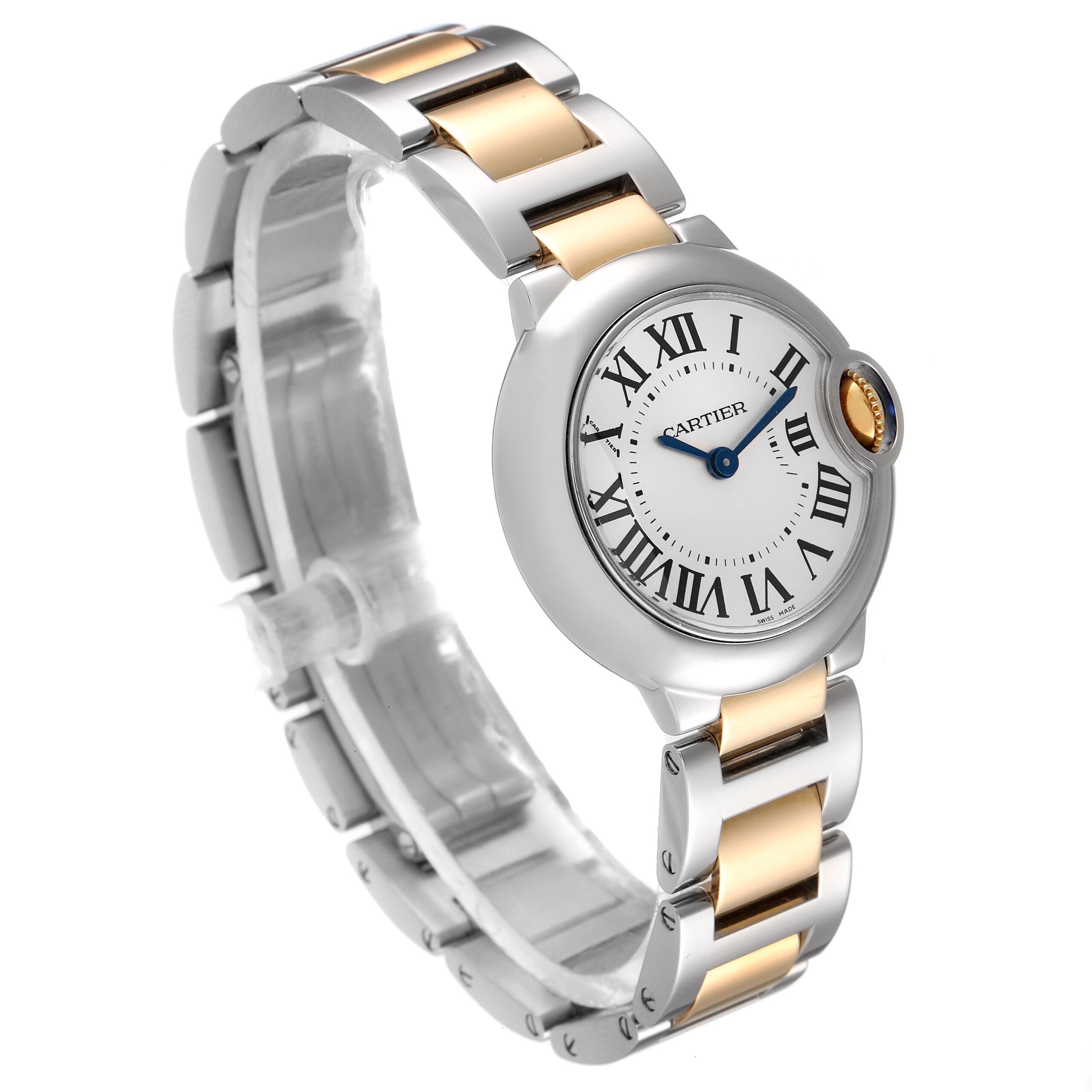 Cartier Ballon Bleu 28mm Steel Yellow Gold Ladies Watch W2BB0010