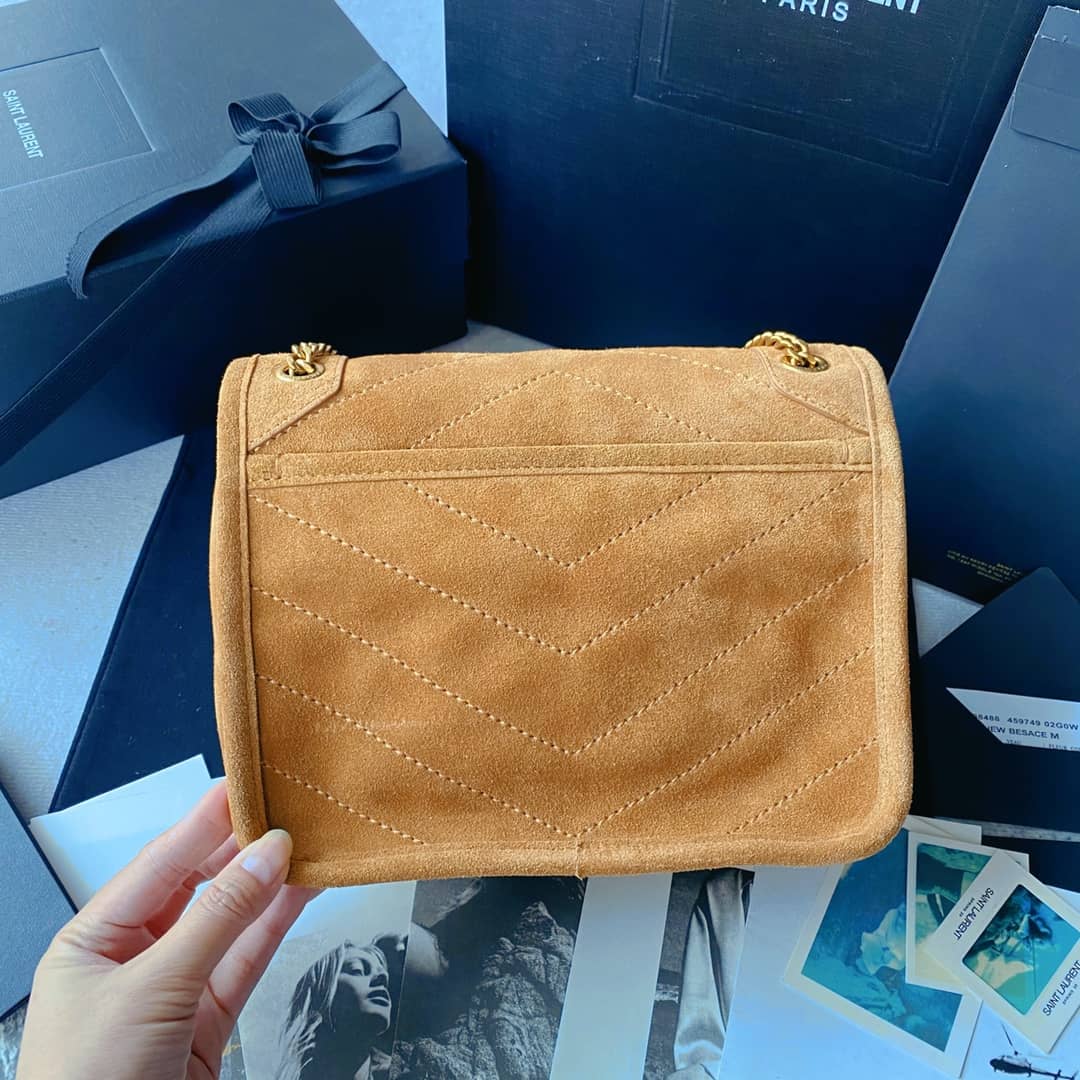 YSL Dupes Bags Niki Small In Suede Leather Caramel Bag(ColaReps)