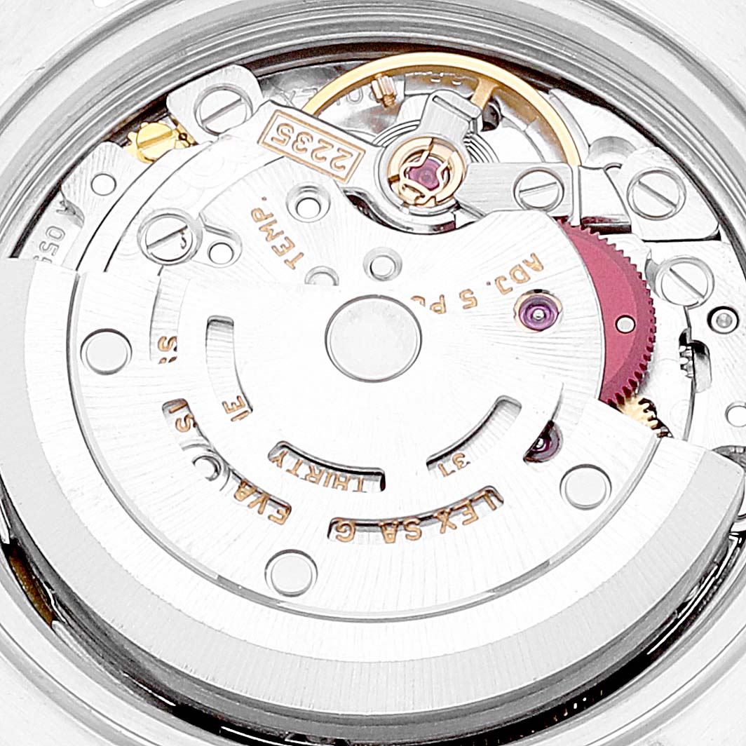 Rolex Date Blue Dial Engine Turned Bezel Steel Ladies Watch 79240