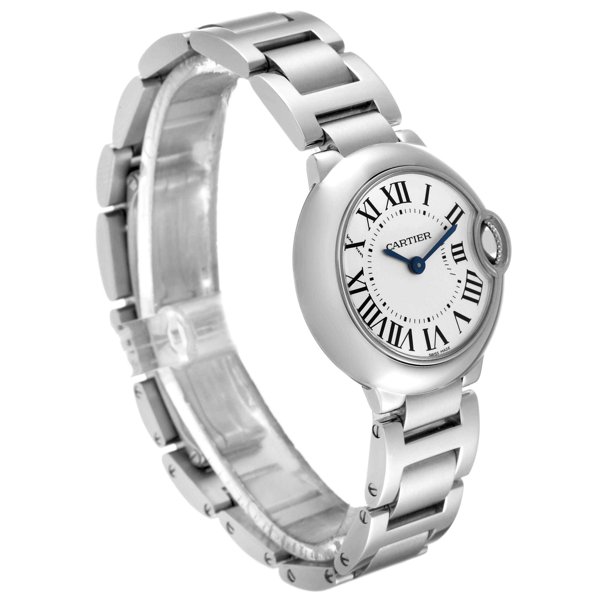 Cartier Ballon Bleu Silver Dial Quartz Steel Ladies Watch W69010Z4