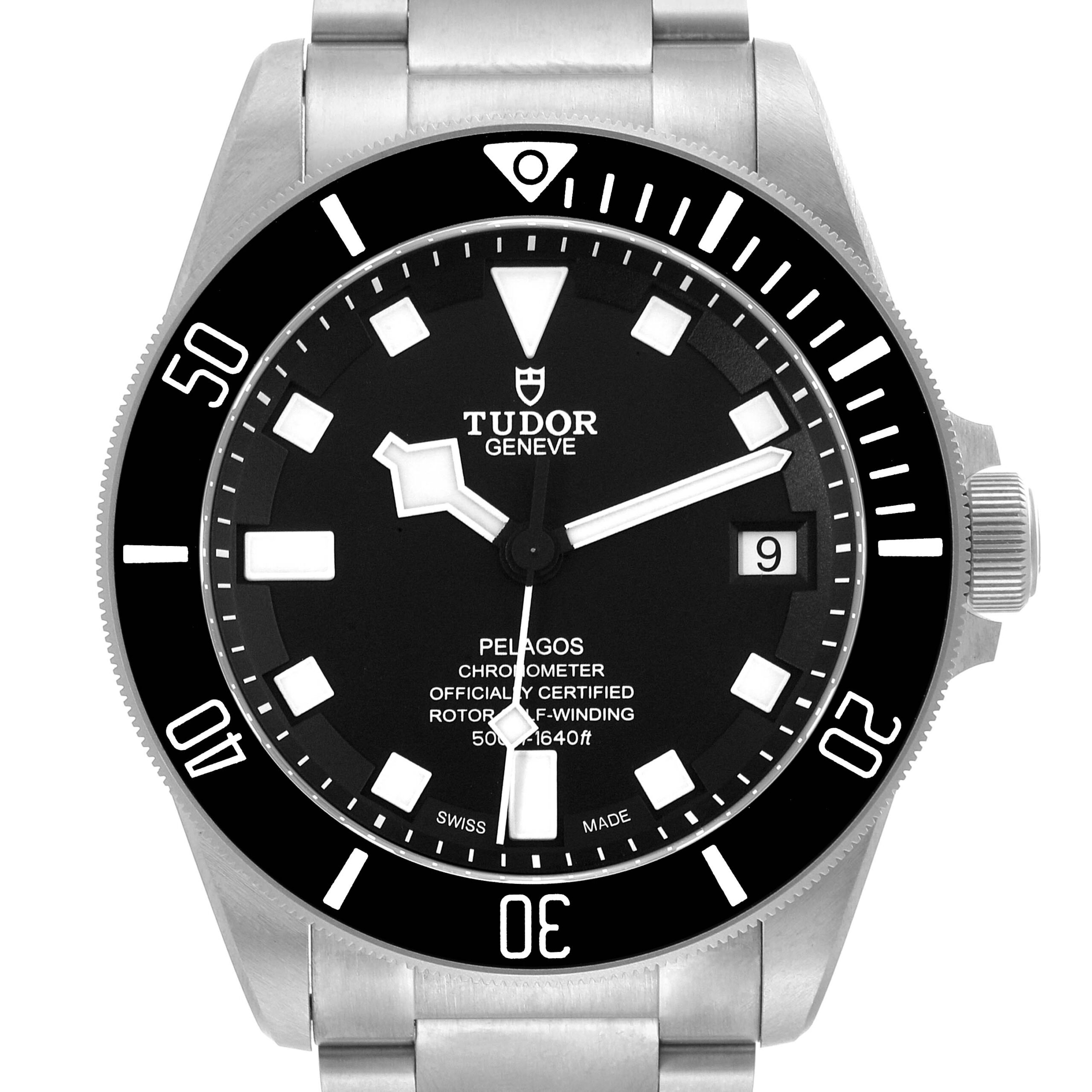 Tudor Pelagos Black Dial Titanium Mens Watch 25600TN Box Card