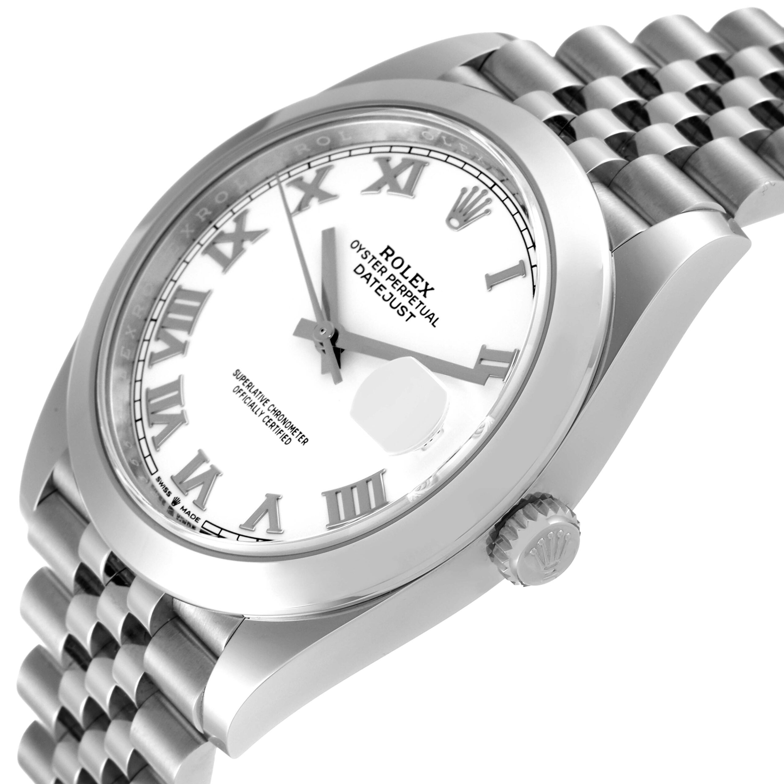 Rolex Datejust 41 White Dial Stainless Steel Mens Watch 126300 Unworn