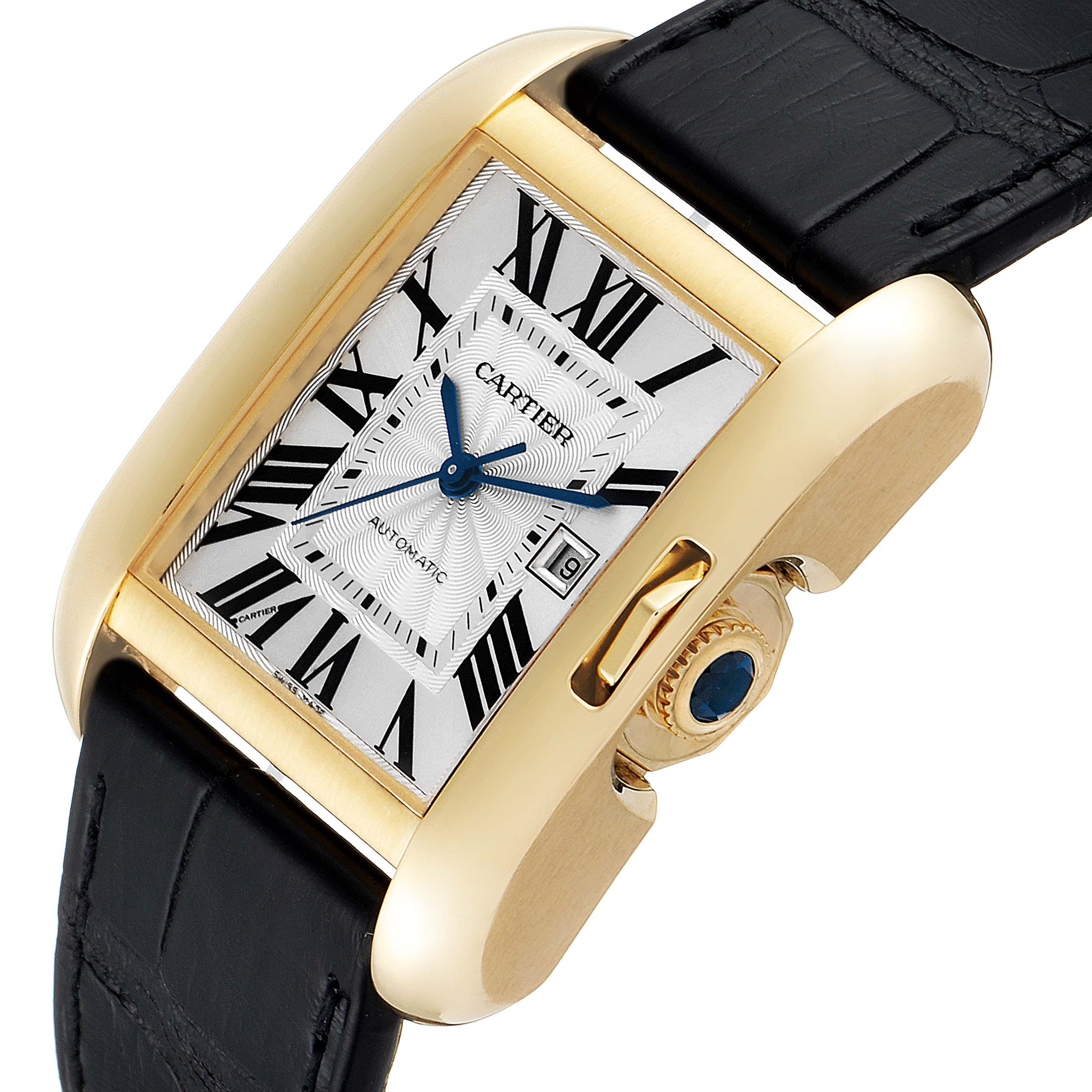 Cartier Tank Anglaise Yellow Gold Large Mens Watch W5310030 Box Papers