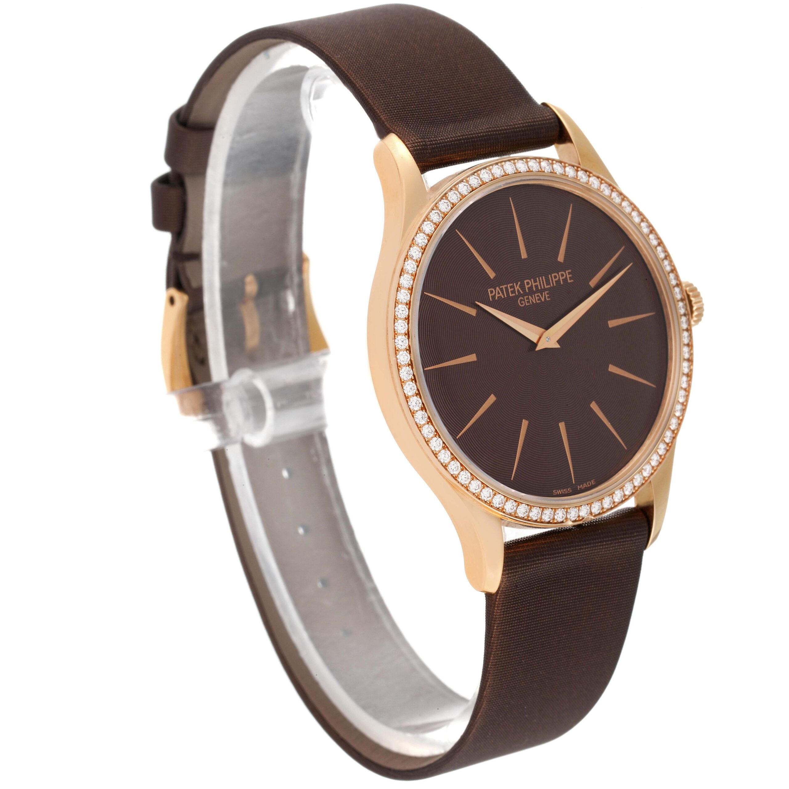 Patek Philippe Calatrava Rose Gold Brown Dial Ladies Watch 4897R