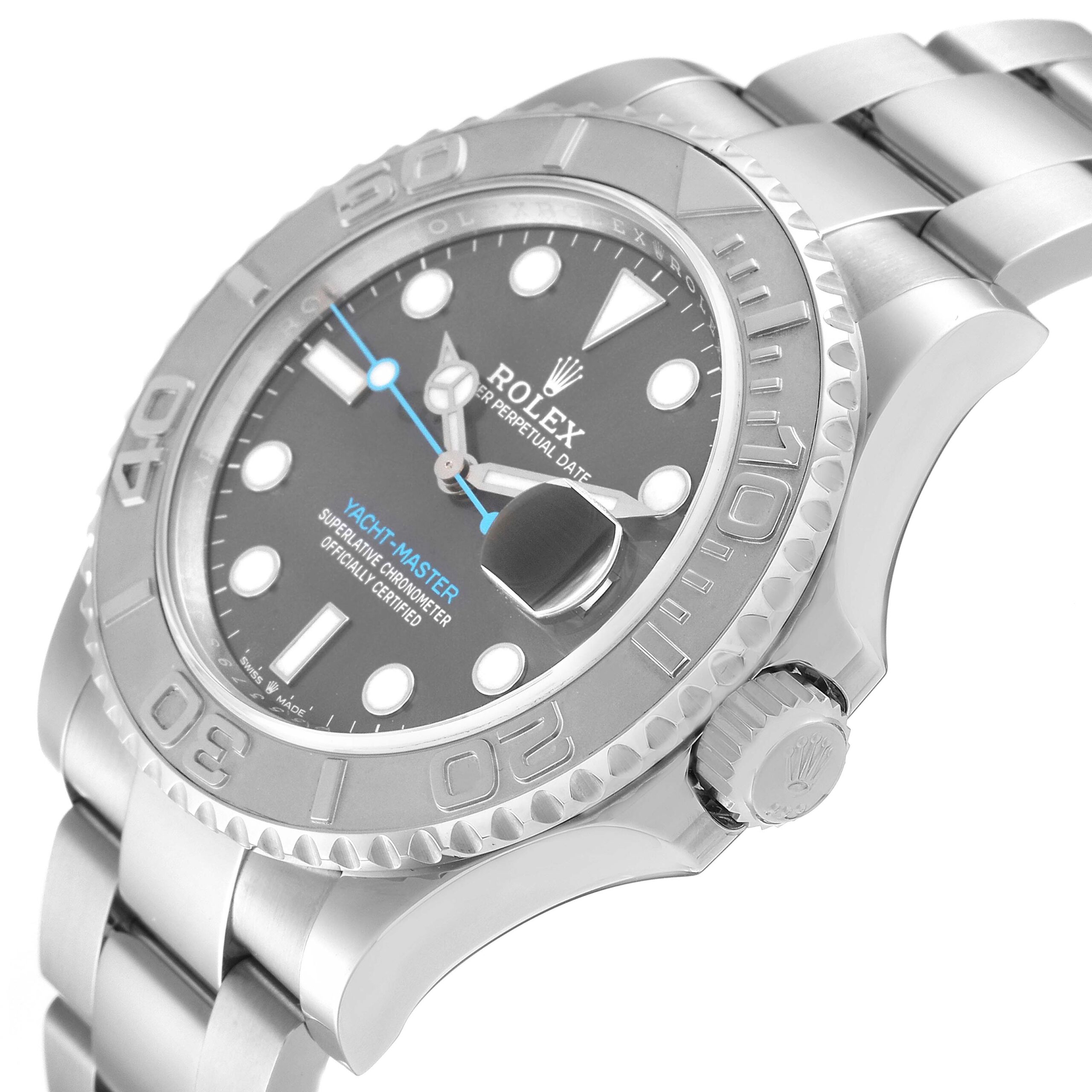 Rolex Yachtmaster Steel Platinum Bezel Rhodium Dial Mens Watch 126622 Unworn